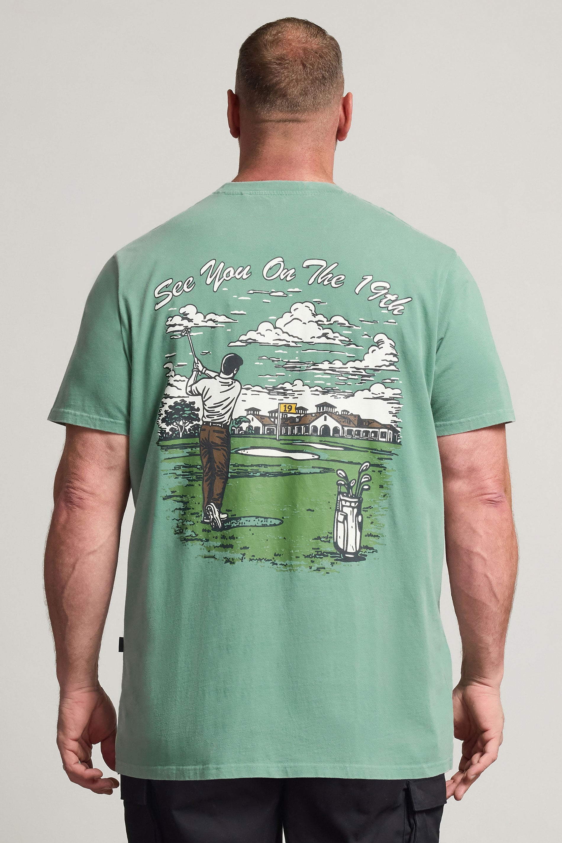 BadRhino Big & Tall Green Extra Long Pigment Dye Golf Graphic T-Shirt | BadRhino 2