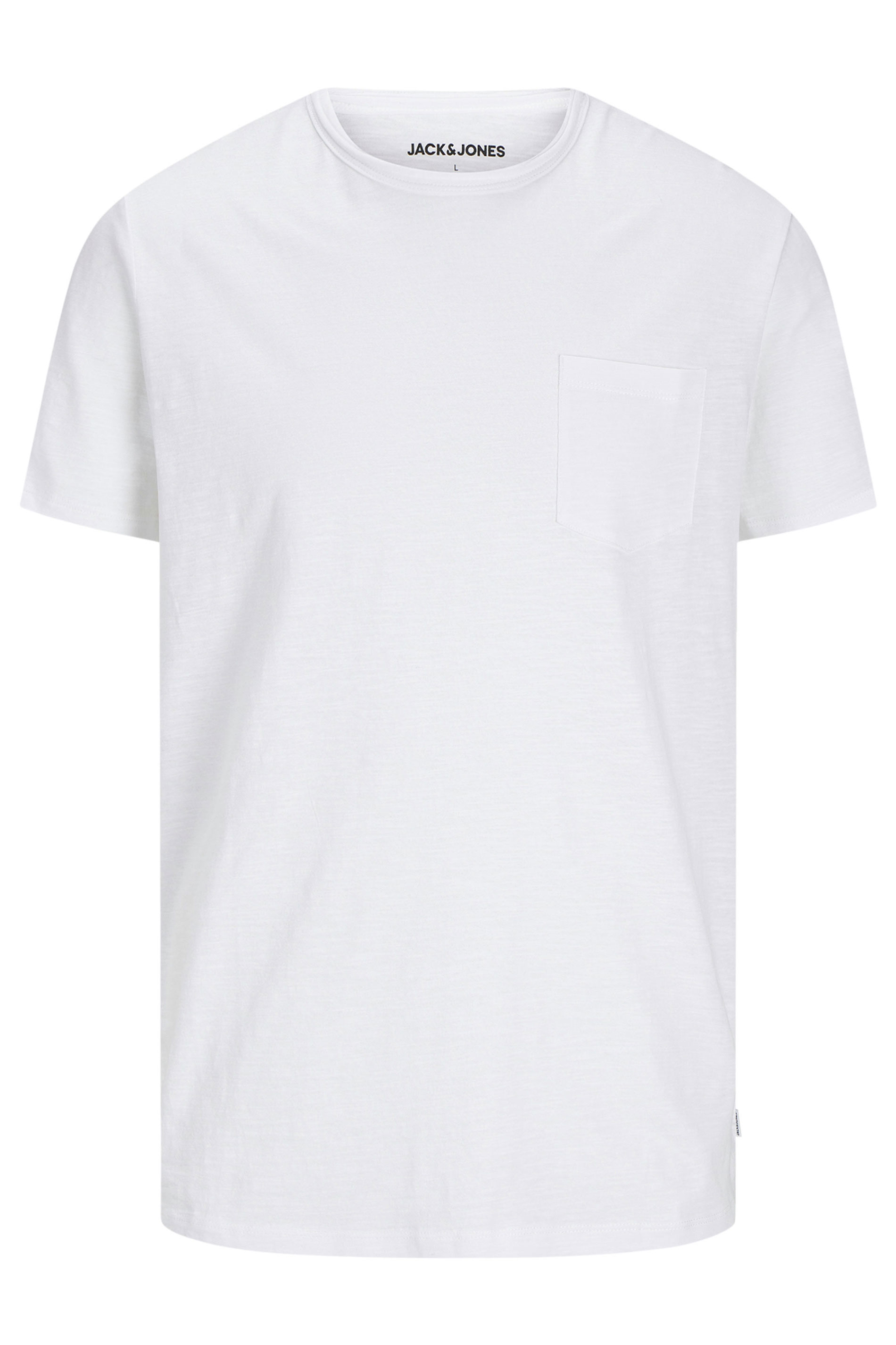 Jack & Jones Big & Tall White Pocket T-Shirt | BadRhino 3