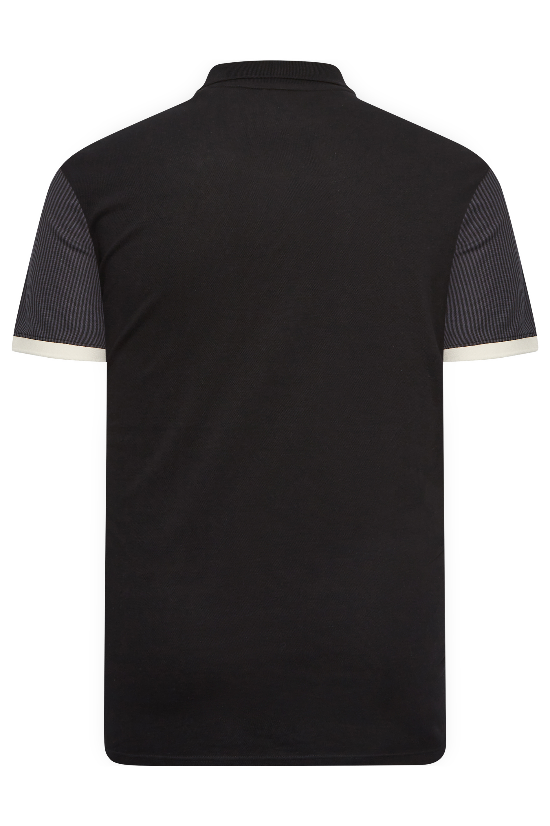 BadRhino Big & Tall Black Baseball Stripe Polo Shirt | BadRhino 4