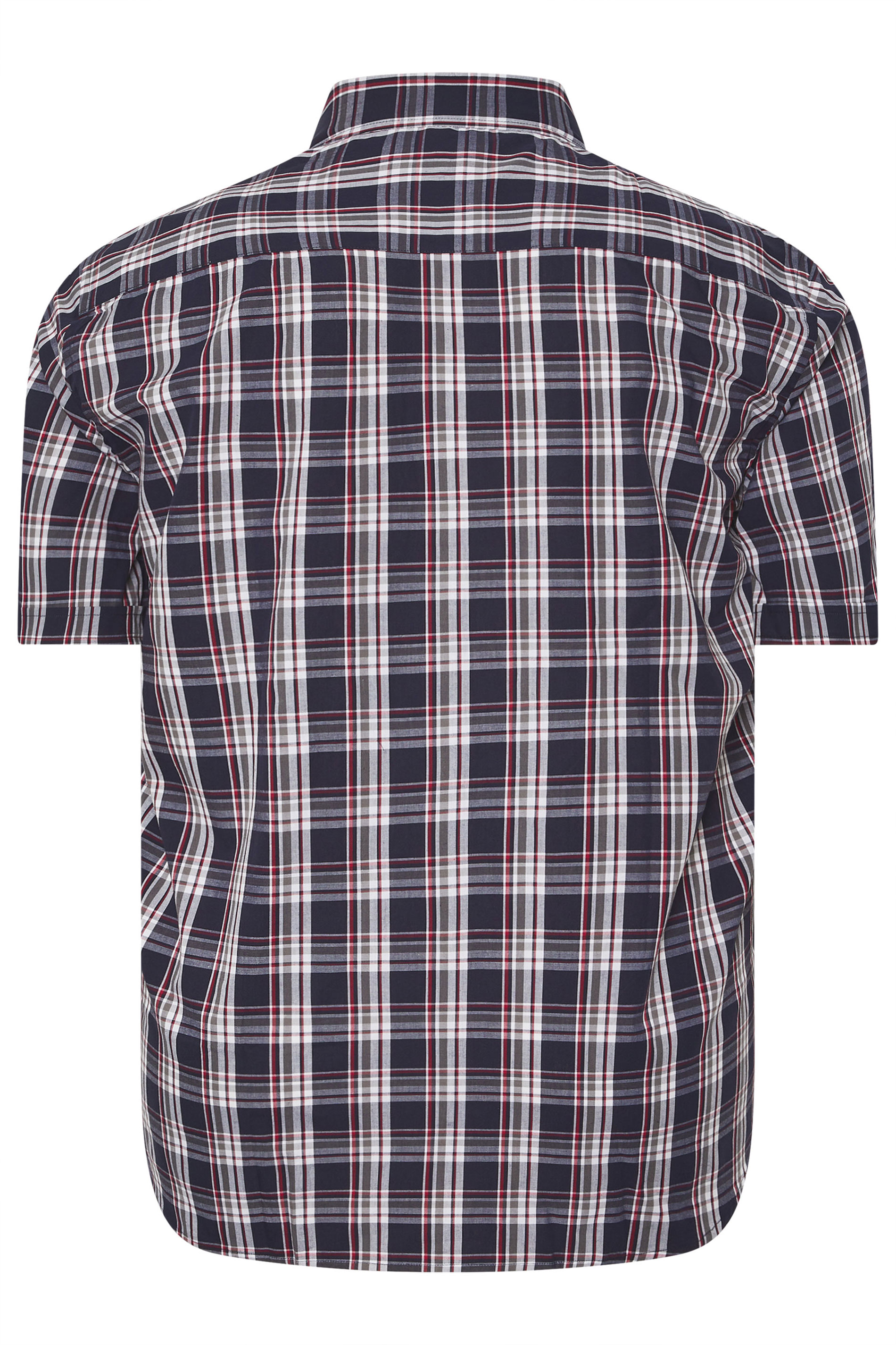 KAM Big & Tall Navy Blue Check Shirt | BadRhino 3