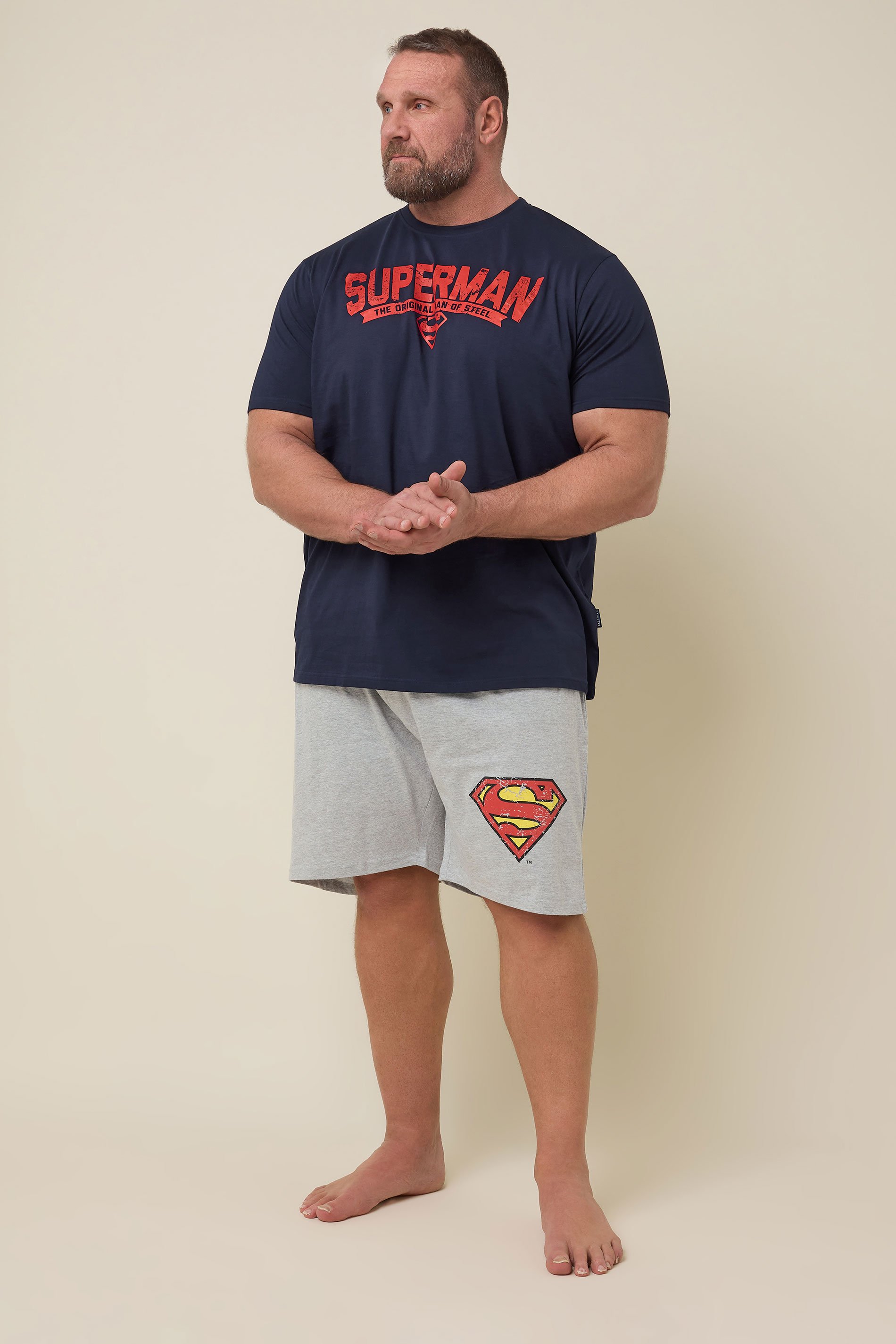 BadRhino Big & Tall Navy Blue Superman Pyjama Set 2