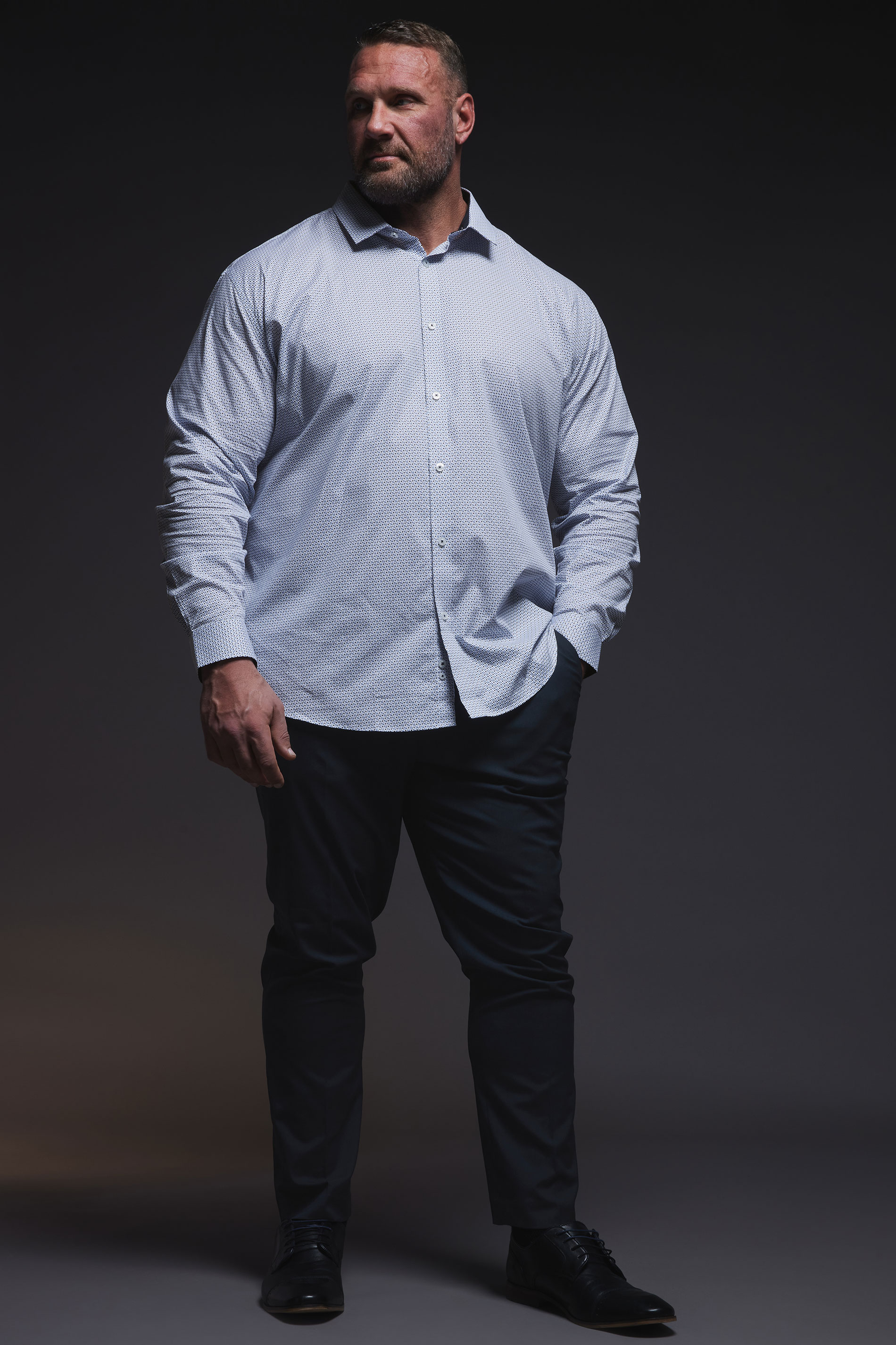 BadRhino Tailoring Big & Tall Blue Abstract Print Formal Shirt | BadRhino 2