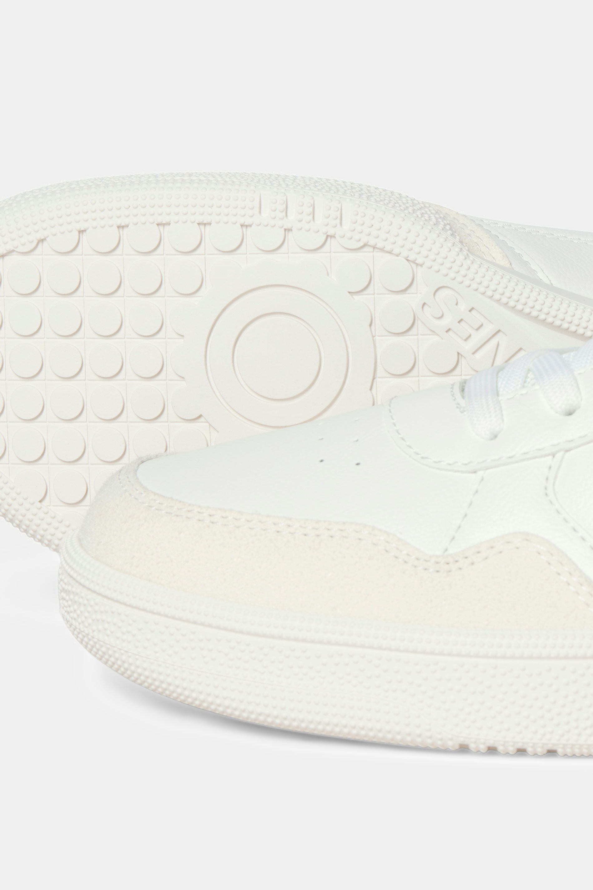 JACK & JONES White & Navy Blue Lace Up Trainers | BadRhino 4