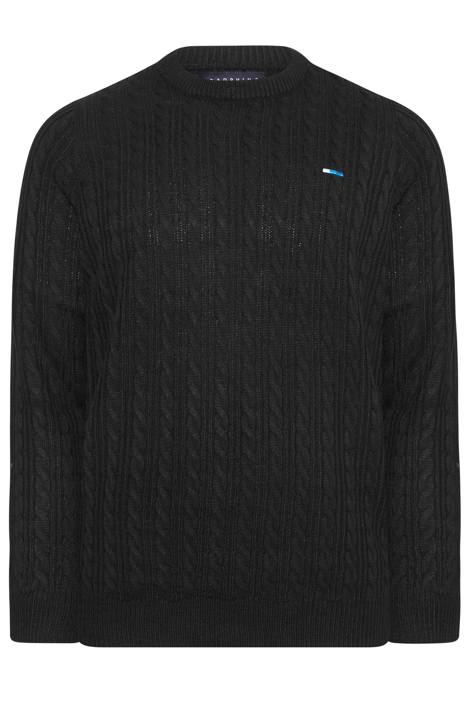 BadRhino Black Essential Cable Knitted Jumper | BadRhino