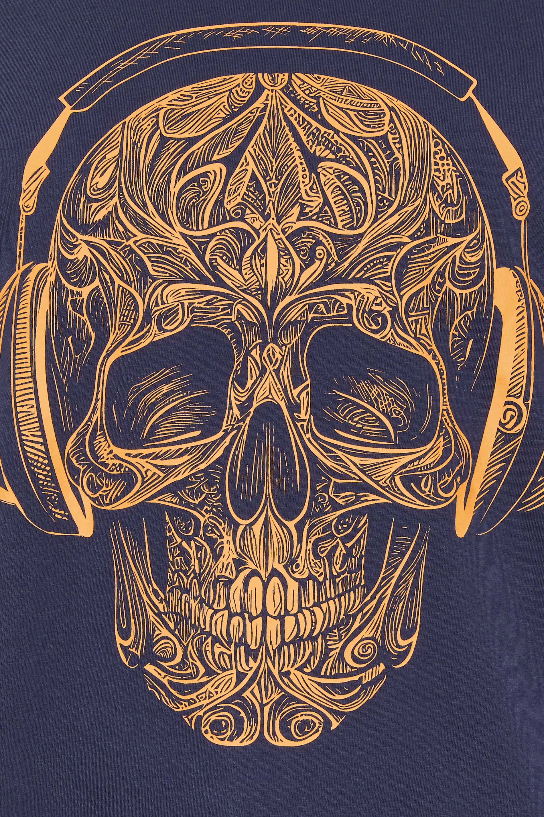 KAM Big & Tall Navy Blue Skull Print T-Shirt | BadRhino 5