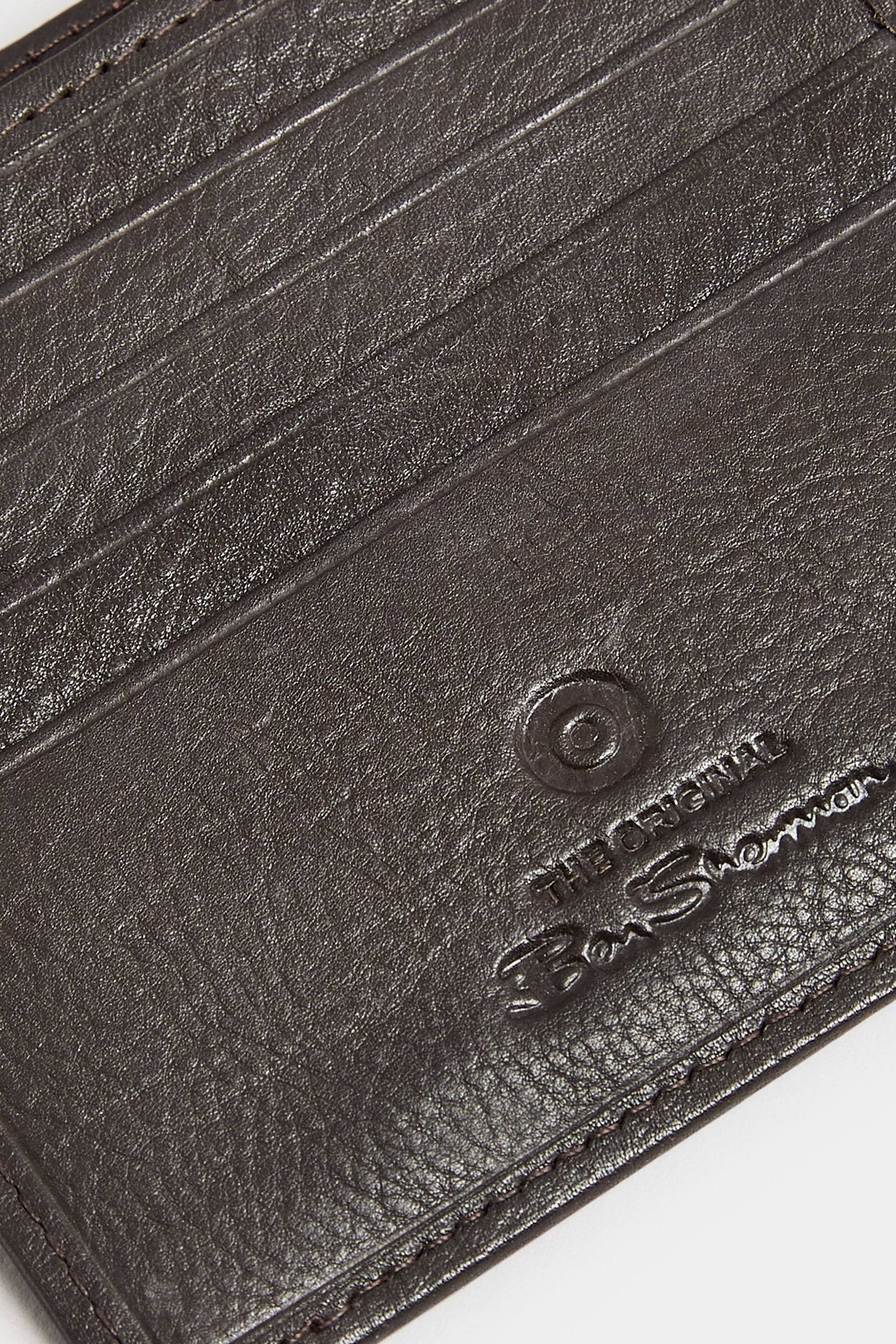 BEN SHERMAN Brown Leather Bi-Fold Wallet 3