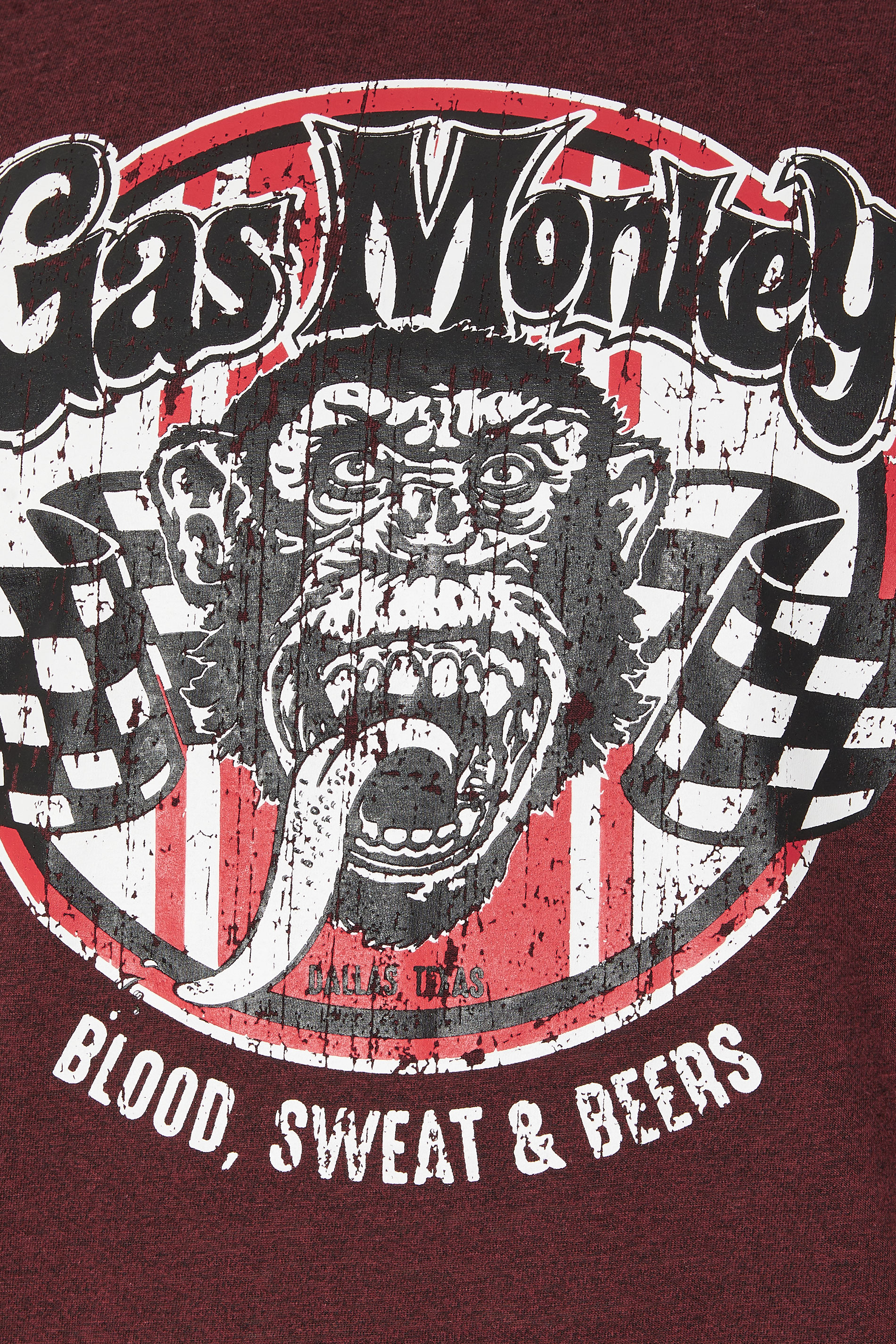 D555 Big & Tall Burgundy Red Gas Monkey T-Shirt | BadRhino 2