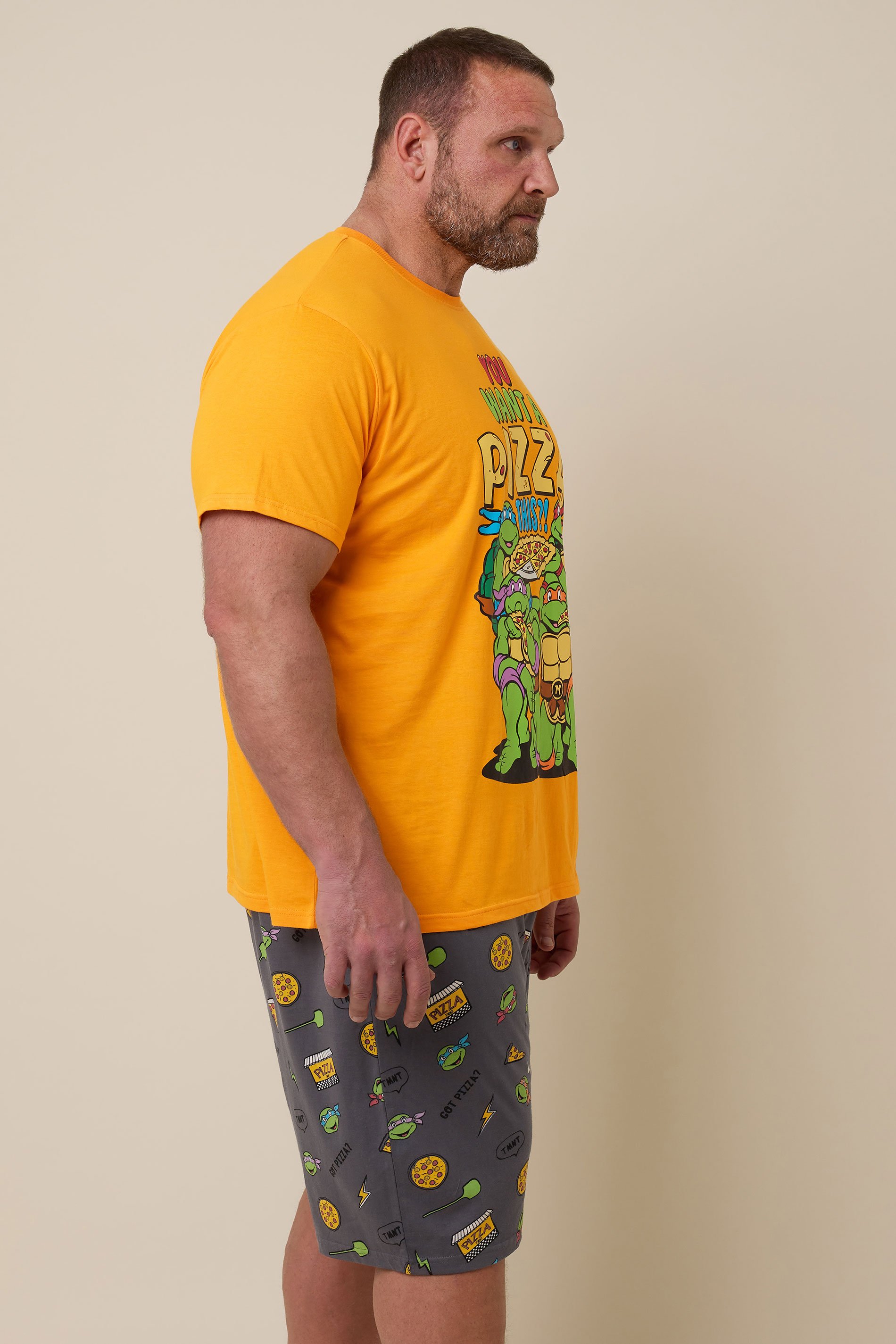 BadRhino Big & Tall Orange Ninja Turtle Pyjama Set | BadRhino 4
