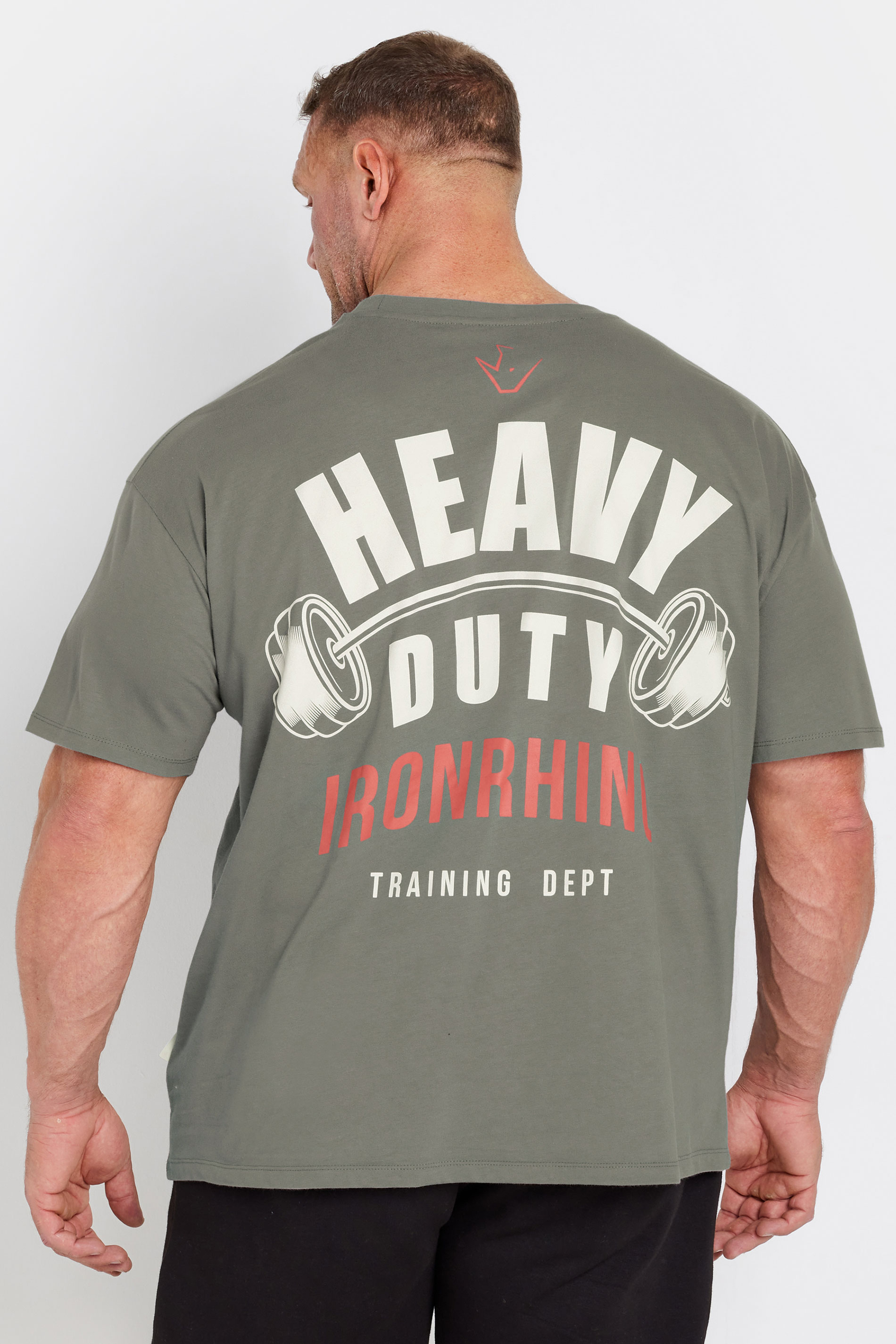 IronRhino Big & Tall Grey 'Heavy Duty' T-Shirt | BadRhino 3