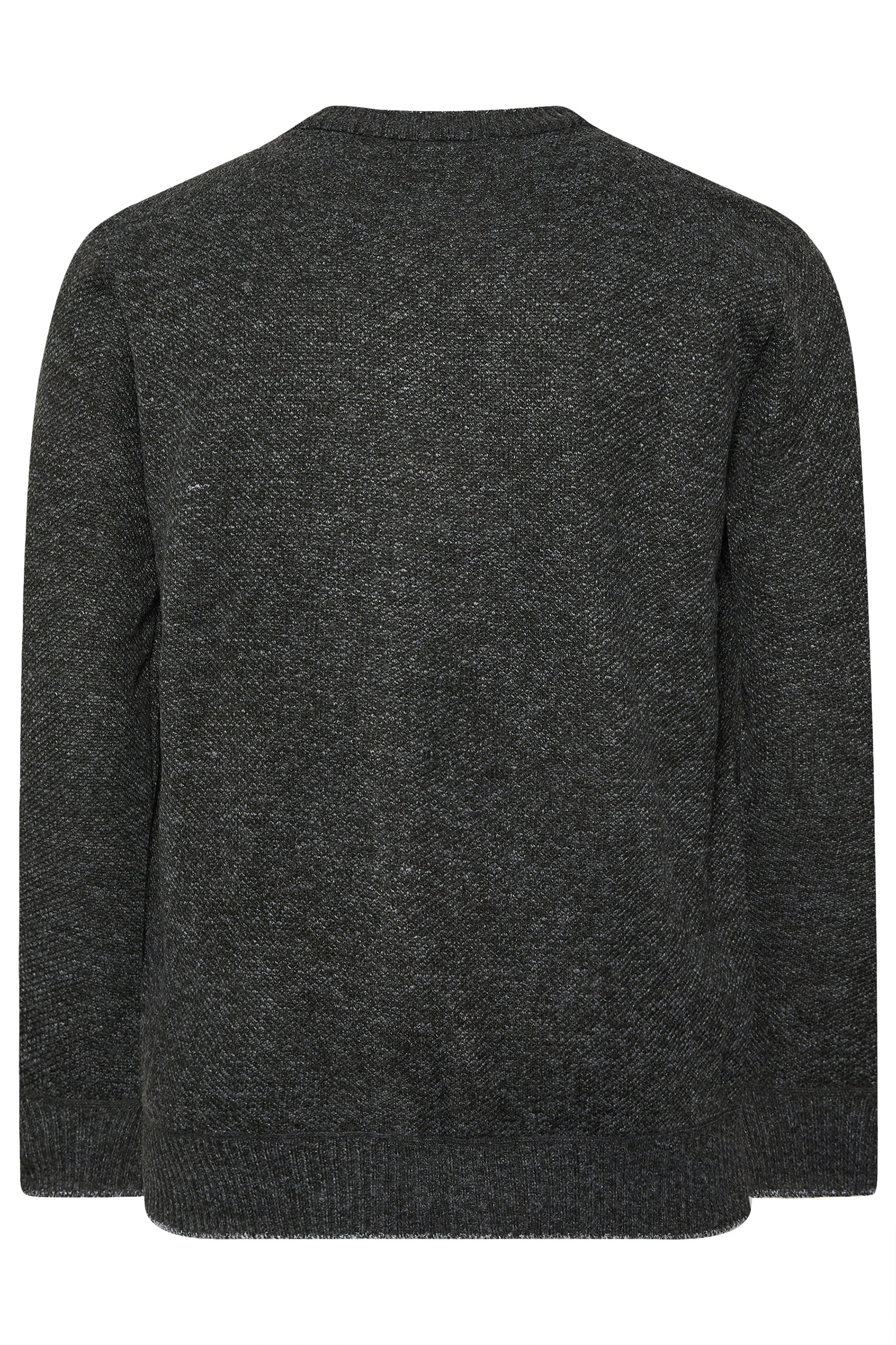 D555 Big & Tall Charcoal Grey Marl Knitted Cardigan | BadRhino 7