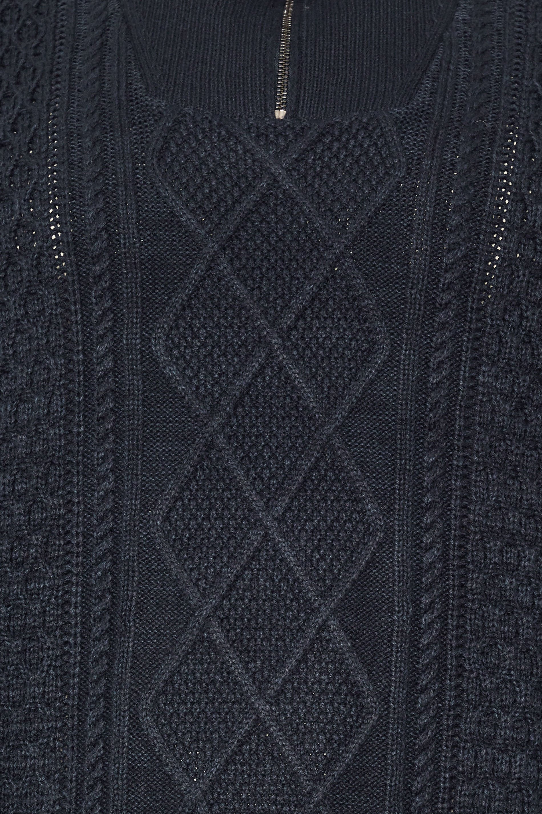 JACK & JONES Big & Tall Navy Blue High Neck Quarter Zip Jumper | BadRhino 2