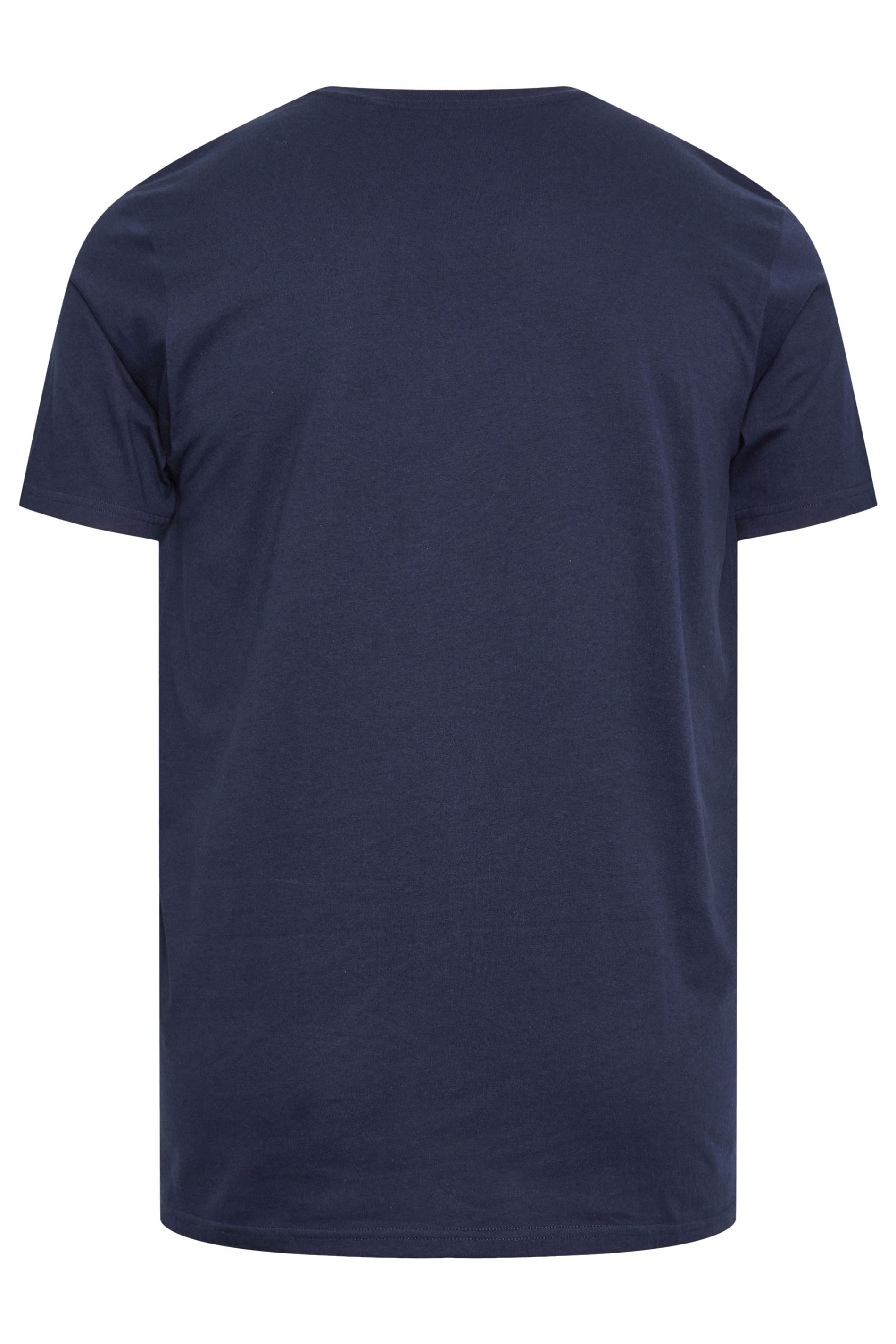BadRhino Big & Tall Navy Blue 'Ride the Wave' Skull Slogan T-Shirt | BadRhino 3