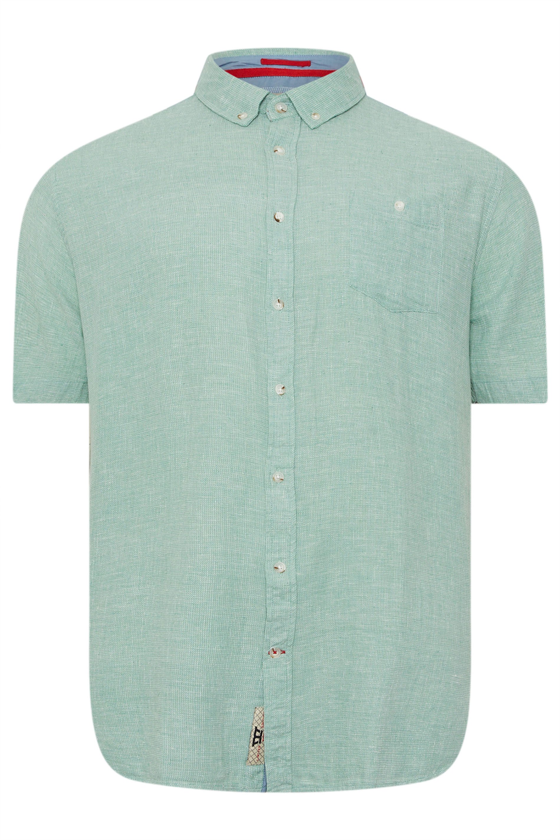 D555 Mint Green Striped Linen Shirt | BadRhino 3