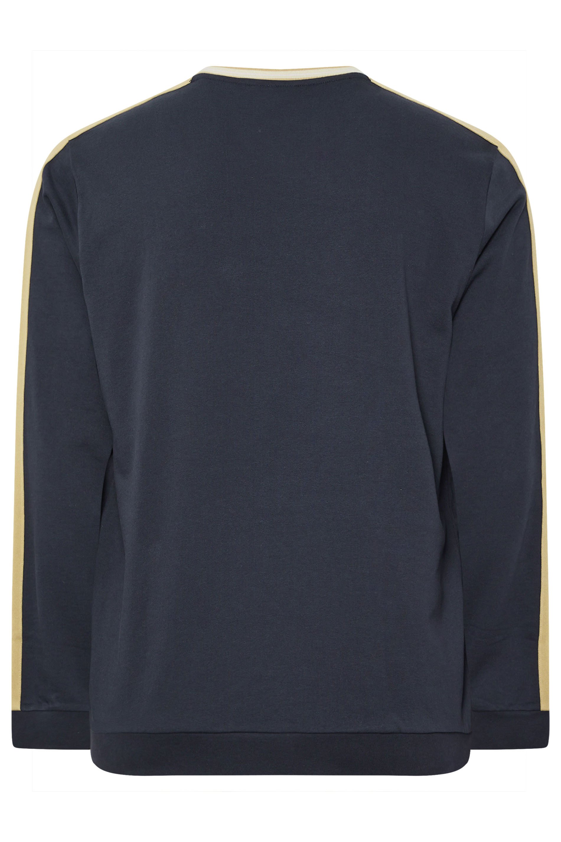 LYLE & SCOTT Big & Tall Navy Blue Contrast Taped Sweatshirt | BadRhino 6