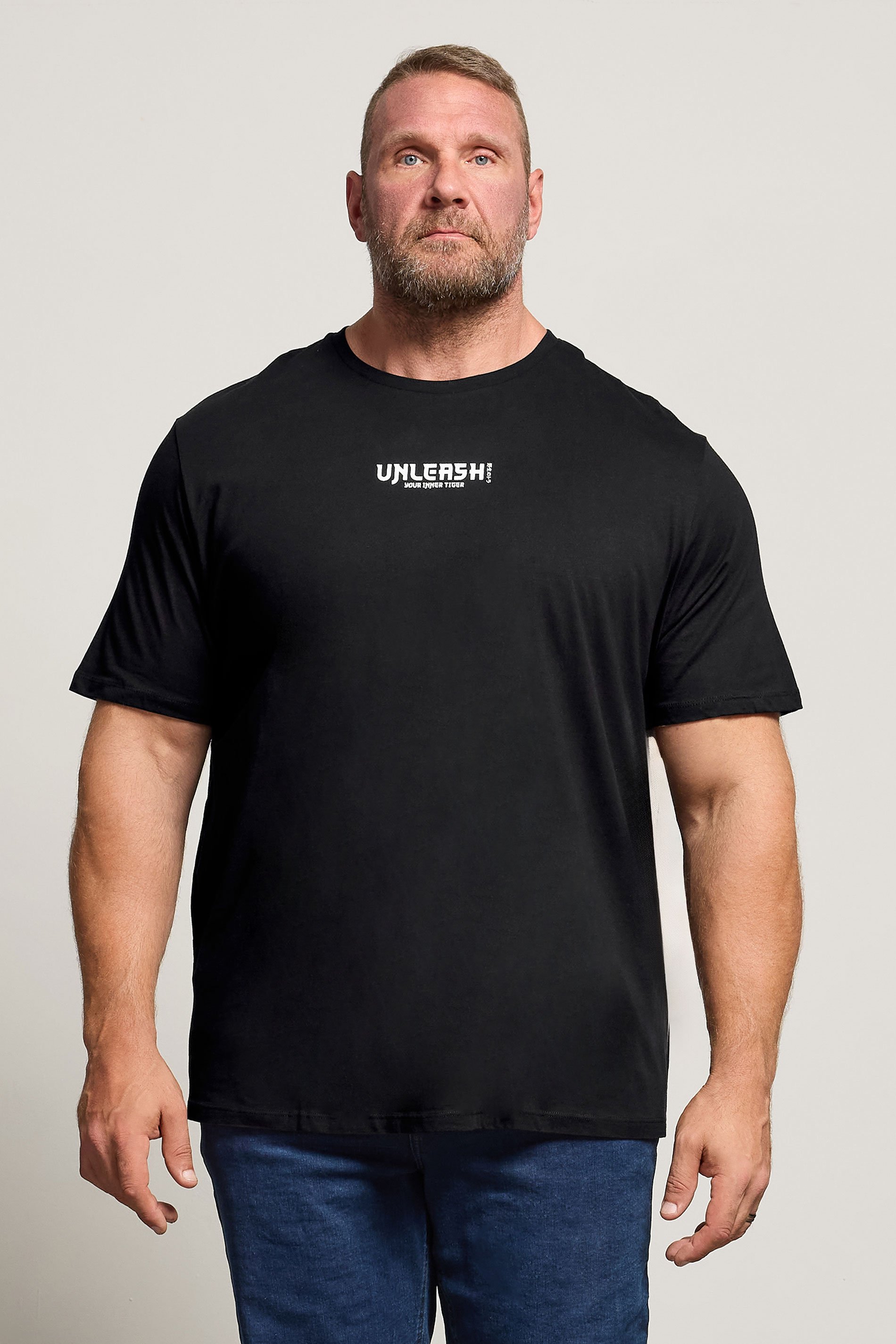 JACK & JONES Big & Tall Black Tiger Graphic T-Shirt | BadRhino 1