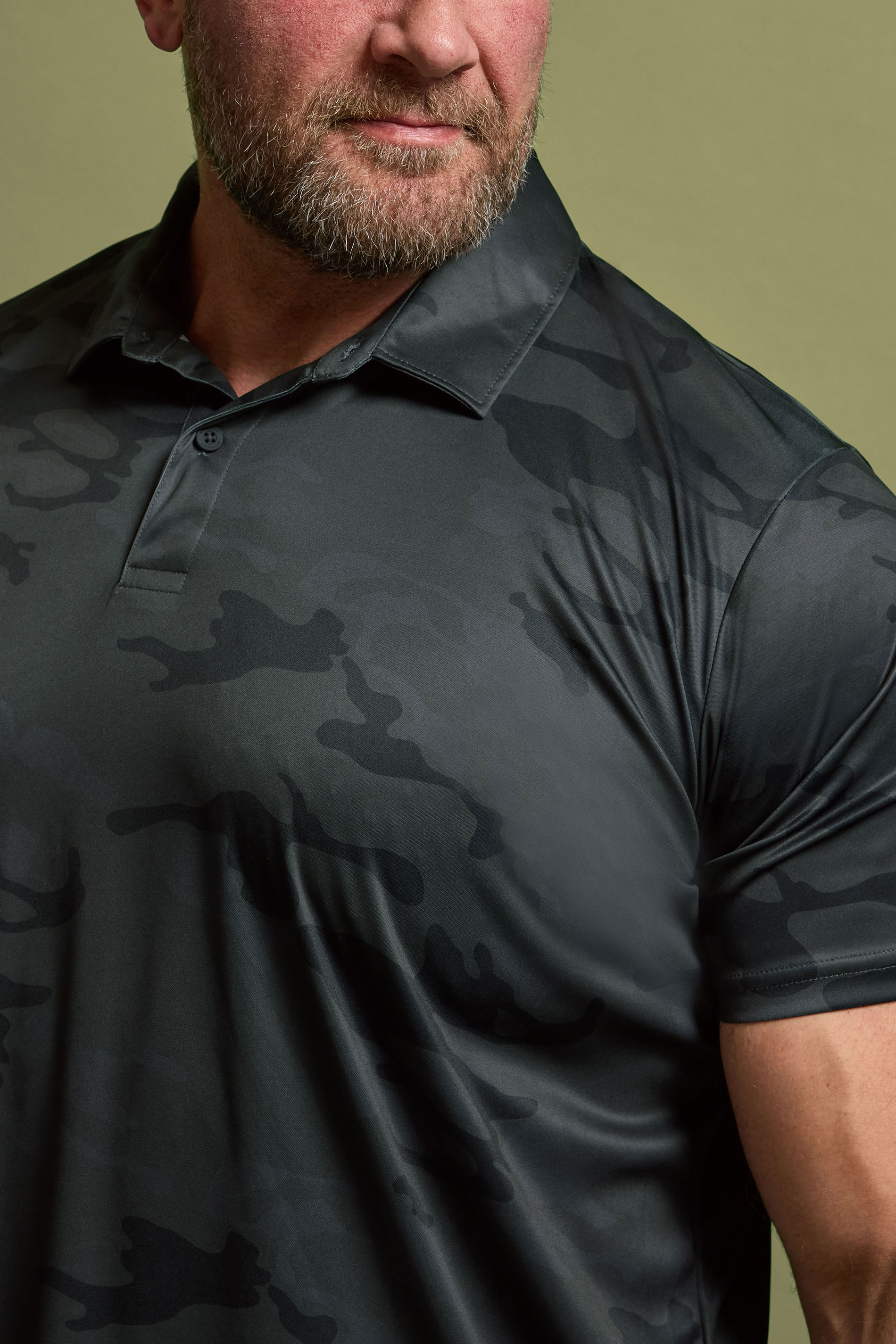 BadRhino Golf Big & Tall Black Camo Print Polo Shirt | BadRhino 4