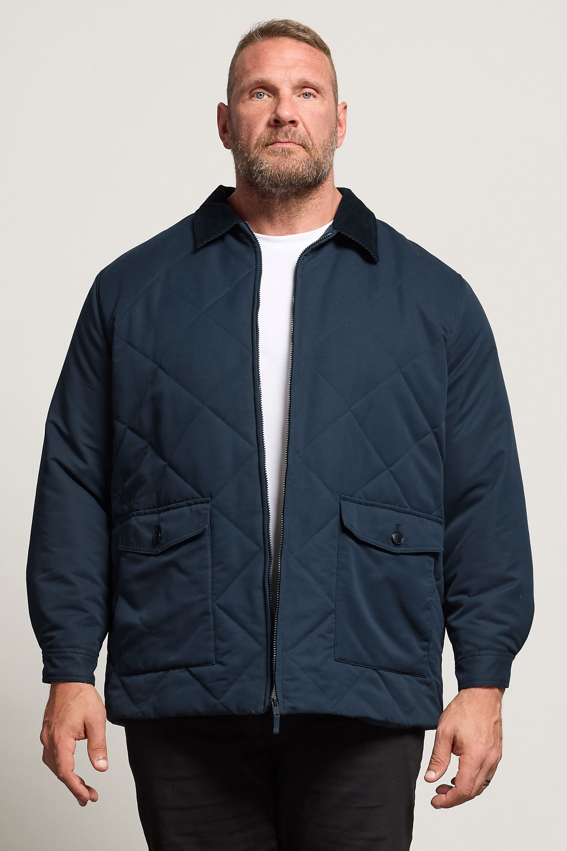 BadRhino Big & Tall Navy Blue Quilted Jacket | BadRhino 3