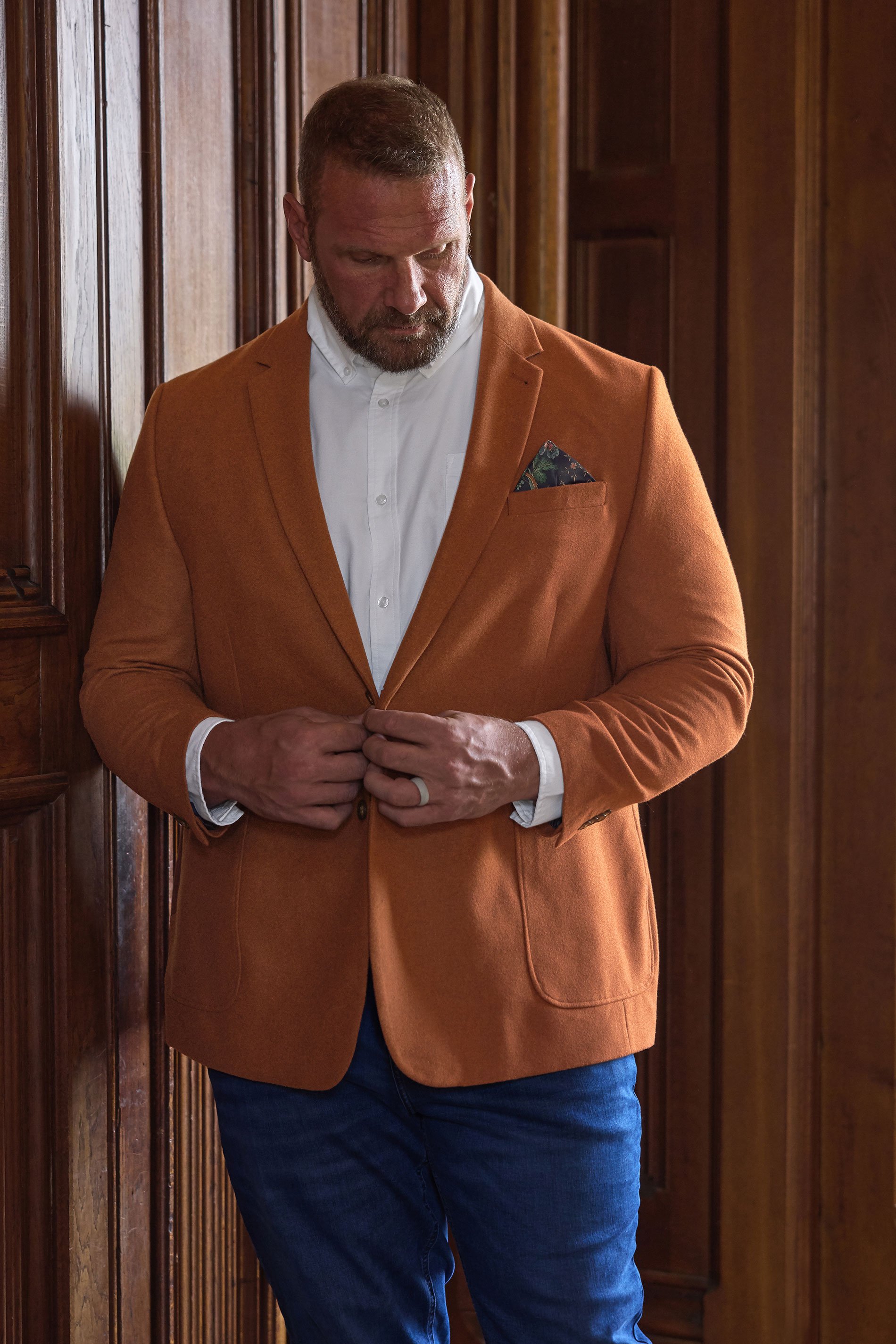 BadRhino Tailoring Big & Tall Rust Orange Tweed Suit Jacket | BadRhino 1