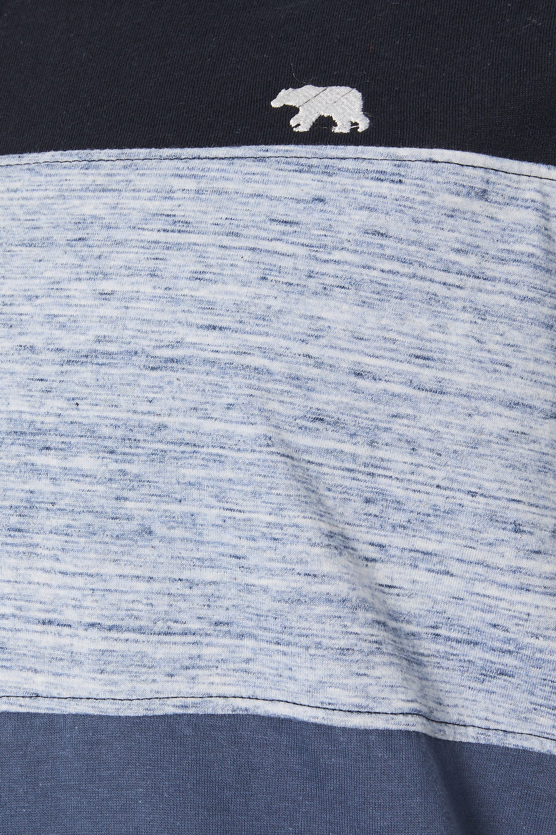 D555 Big & Tall Blue Cut & Sew Block Stripe Polo Shirt | BadRhino 2