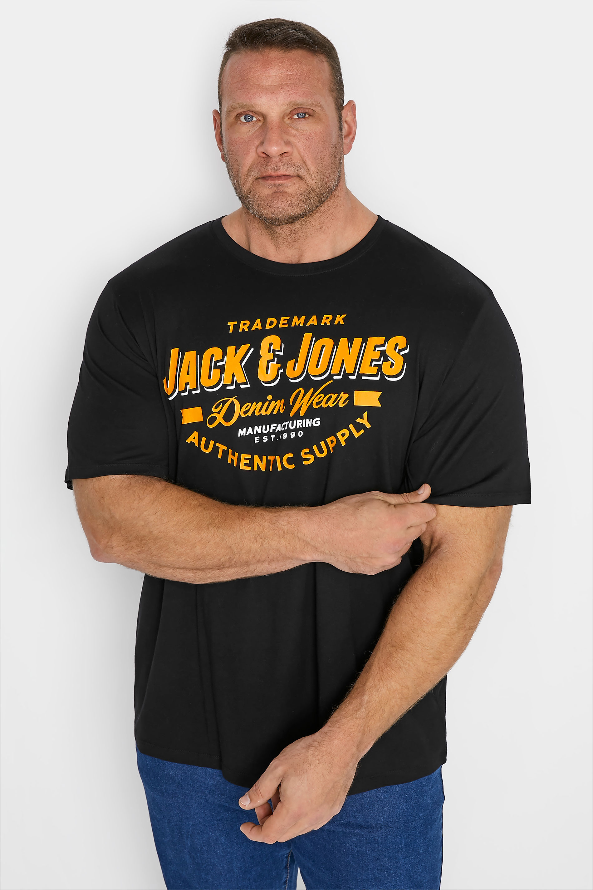 JACK & JONES Black Crew Neck T-Shirt | BadRhino 1