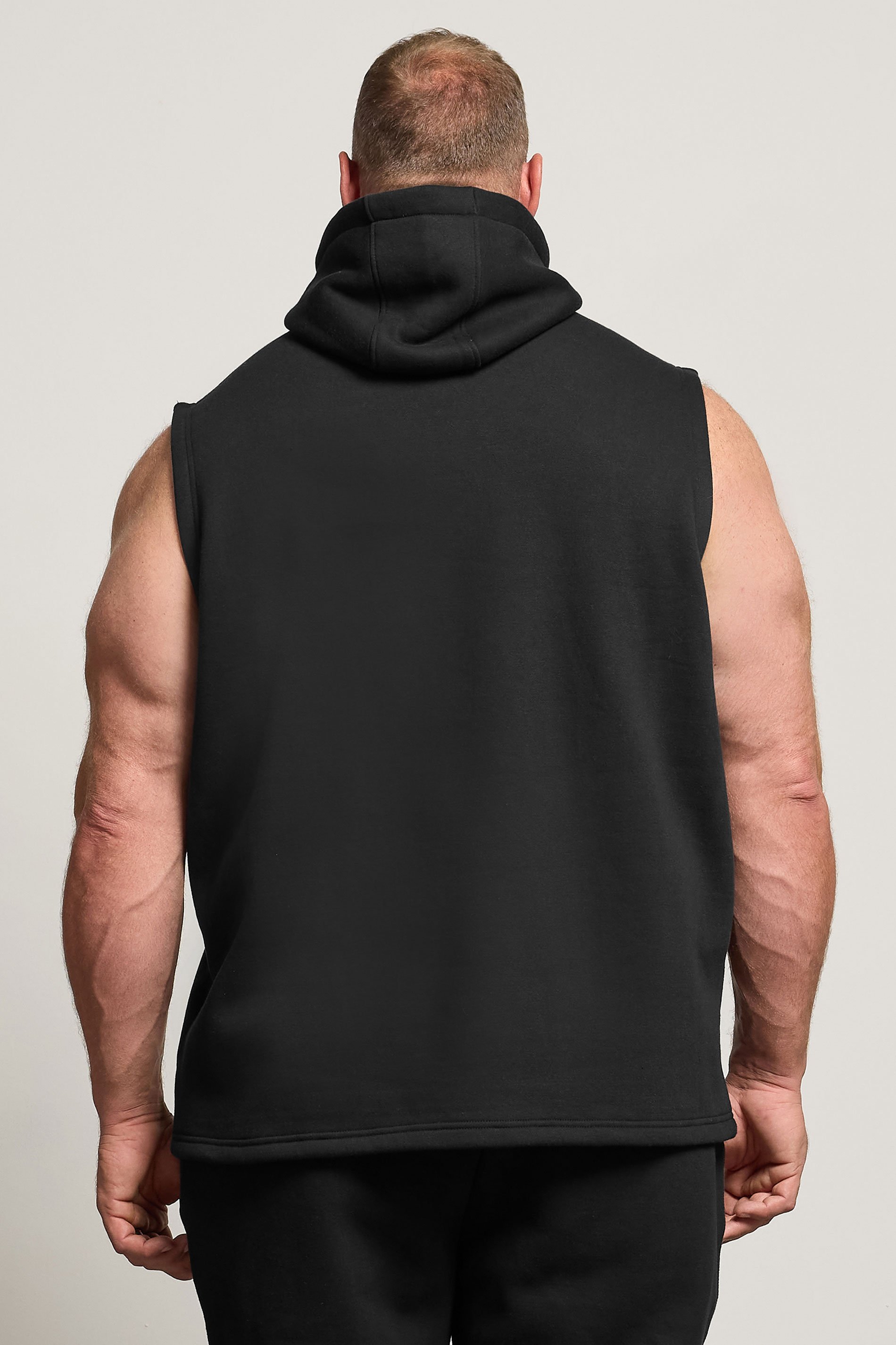 BadRhino Big & Tall Black Sleeveless Hoodie | BadRhino 3