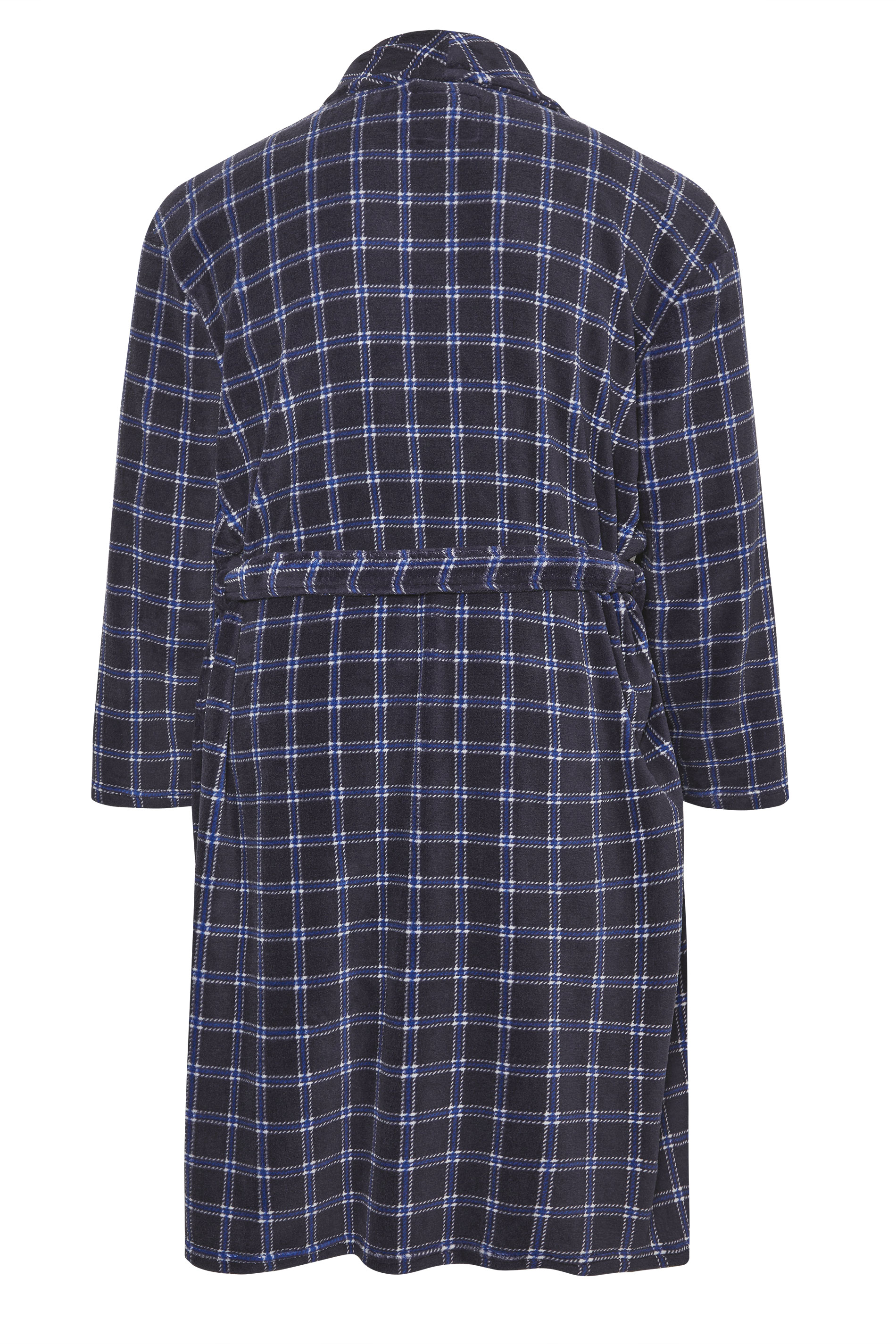 BadRhino Big & Tall Blue Check Print Dressing Gown | BadRhino 6