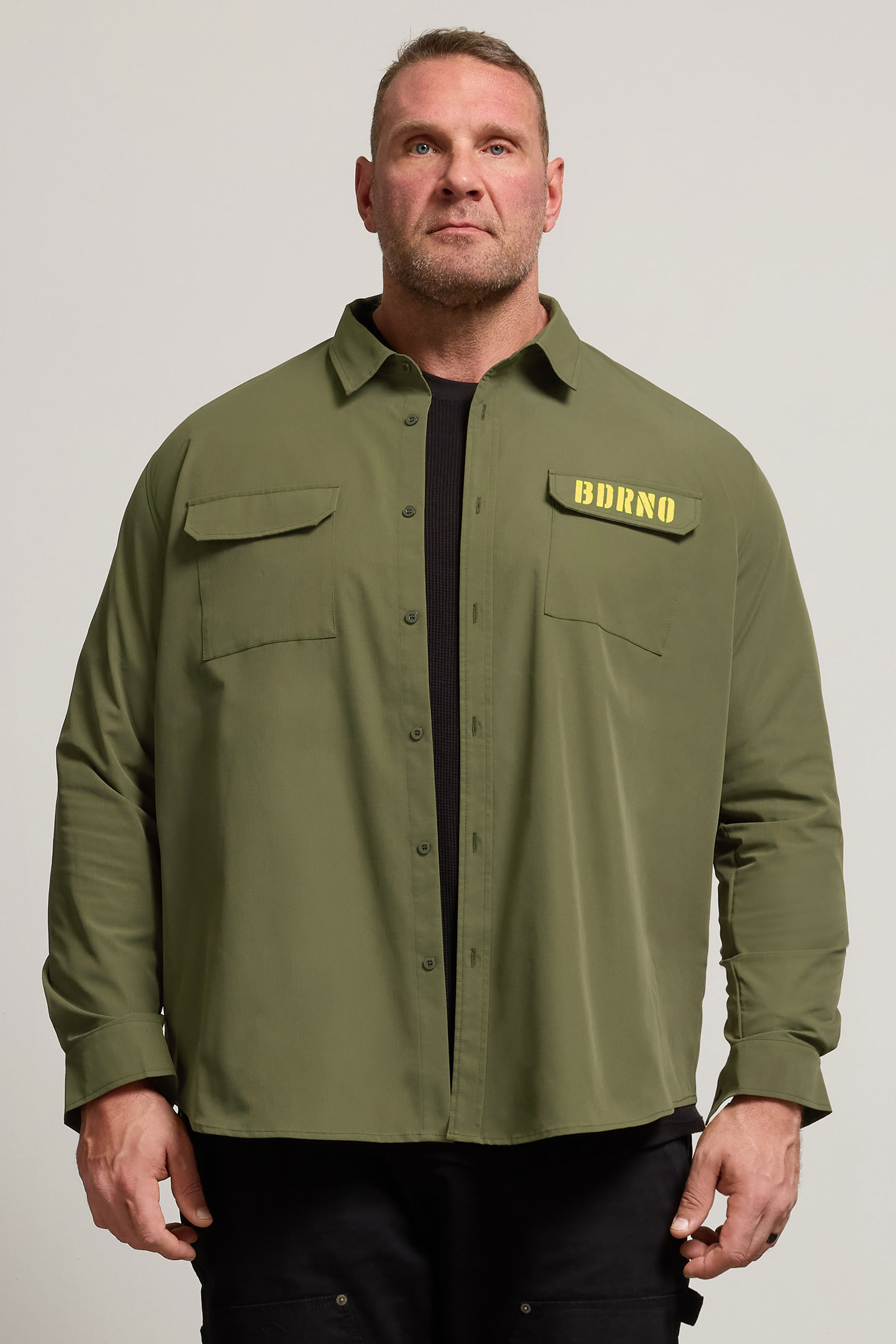 BadRhino Big & Tall Khaki Green Military Ripstop Shirt | BadRhino 1