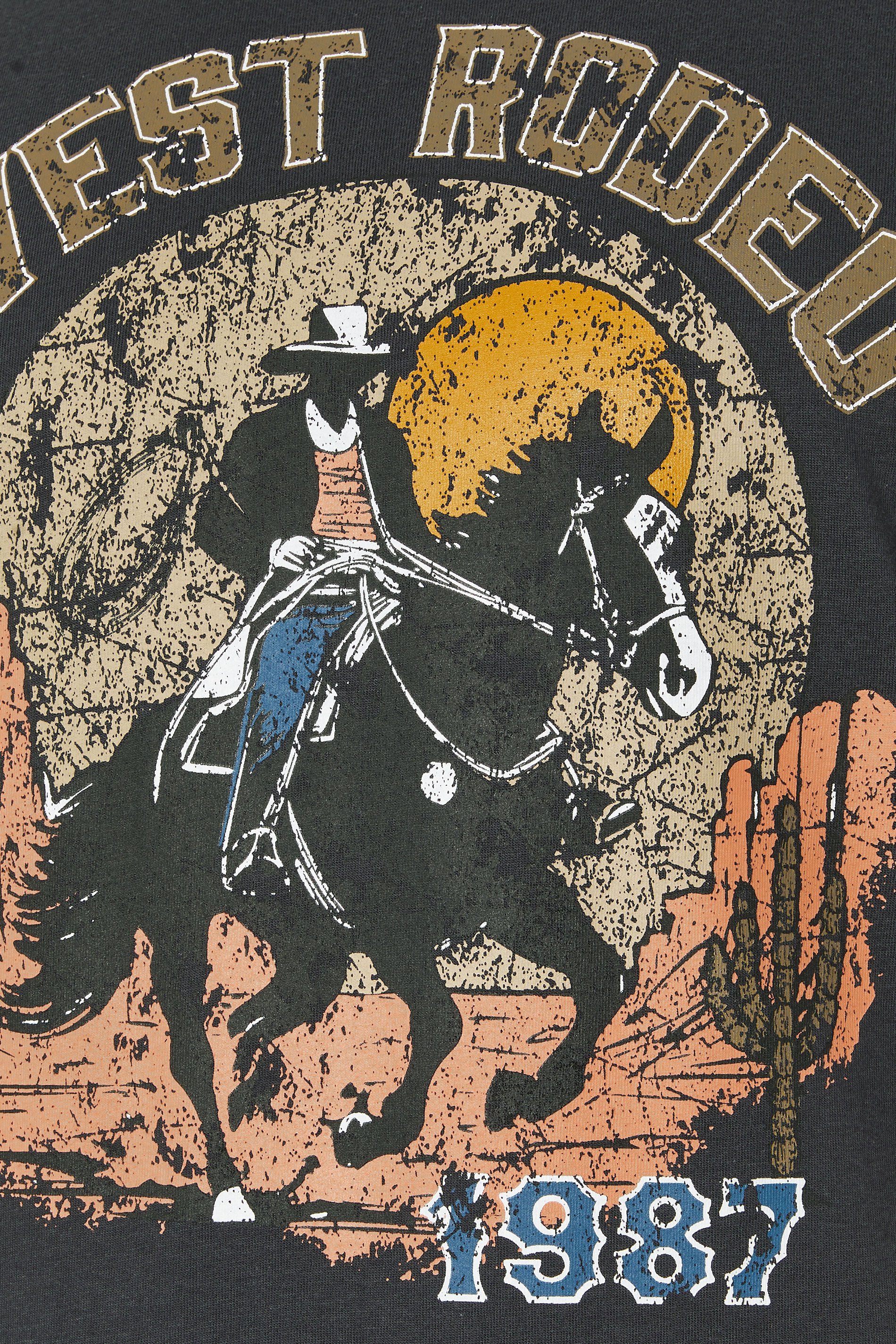 BadRhino Big & Tall Ebony Grey 'West Rodeo' Graphic T-Shirt | BadRhino 5