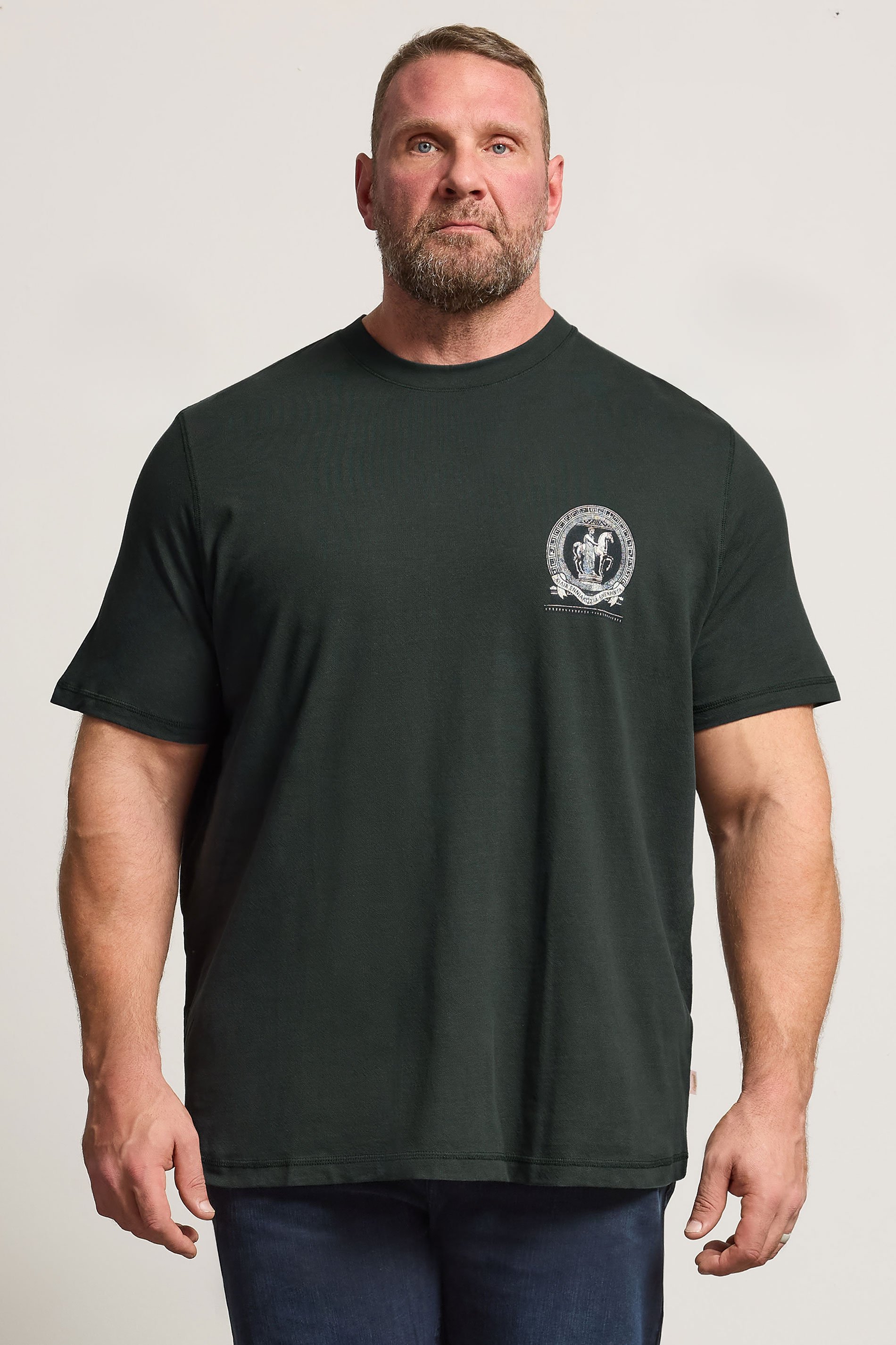 JACK & JONES Big & Tall Green Back Print T-Shirt | BadRhino 1