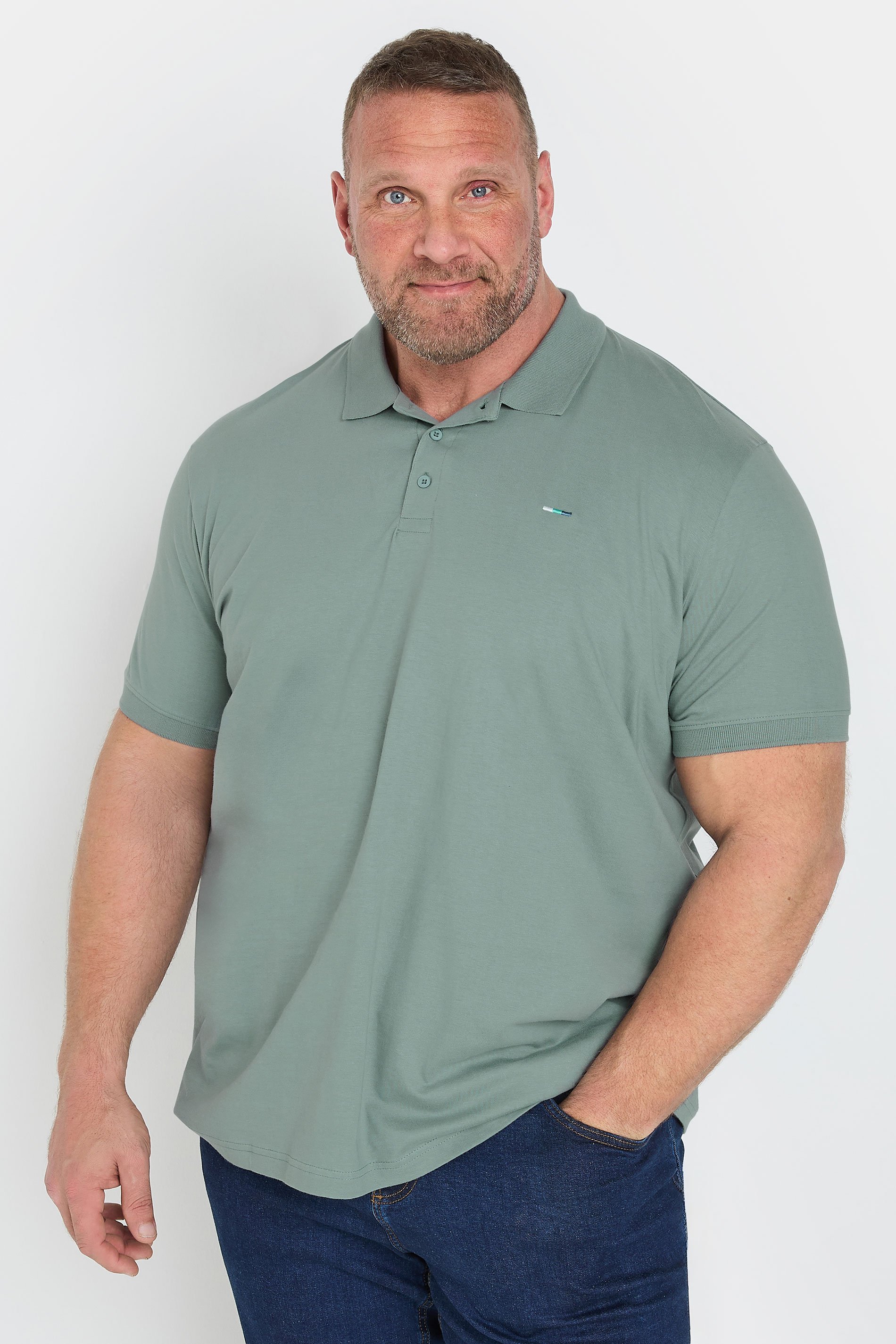 BadRhino Big & Tall 5 PACK Green & Blue JerseyPolo Shirts | BadRhino 3