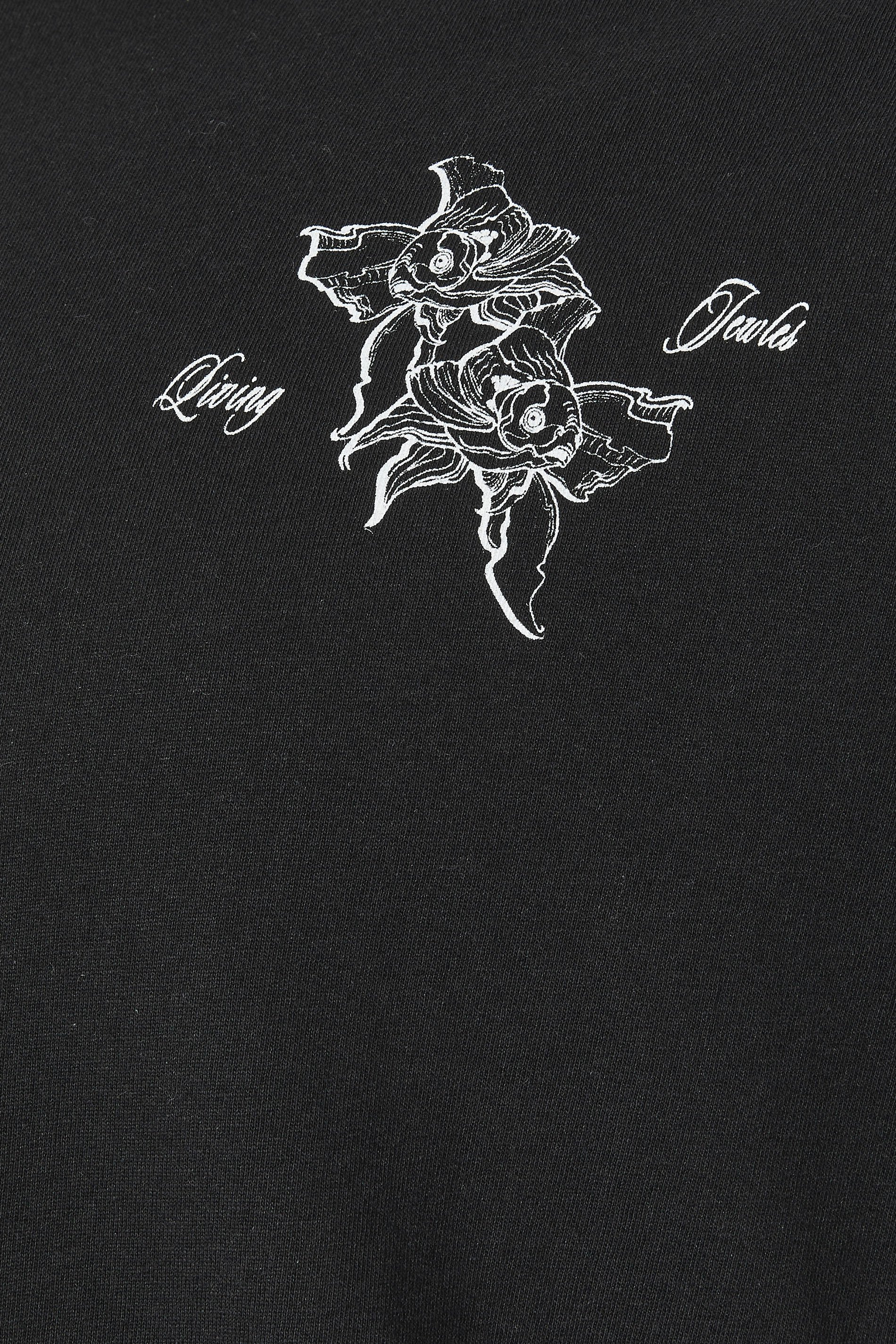 JACK & JONES Big & Tall Black Japanese Graphic Print T-Shirt | BadRhino 3