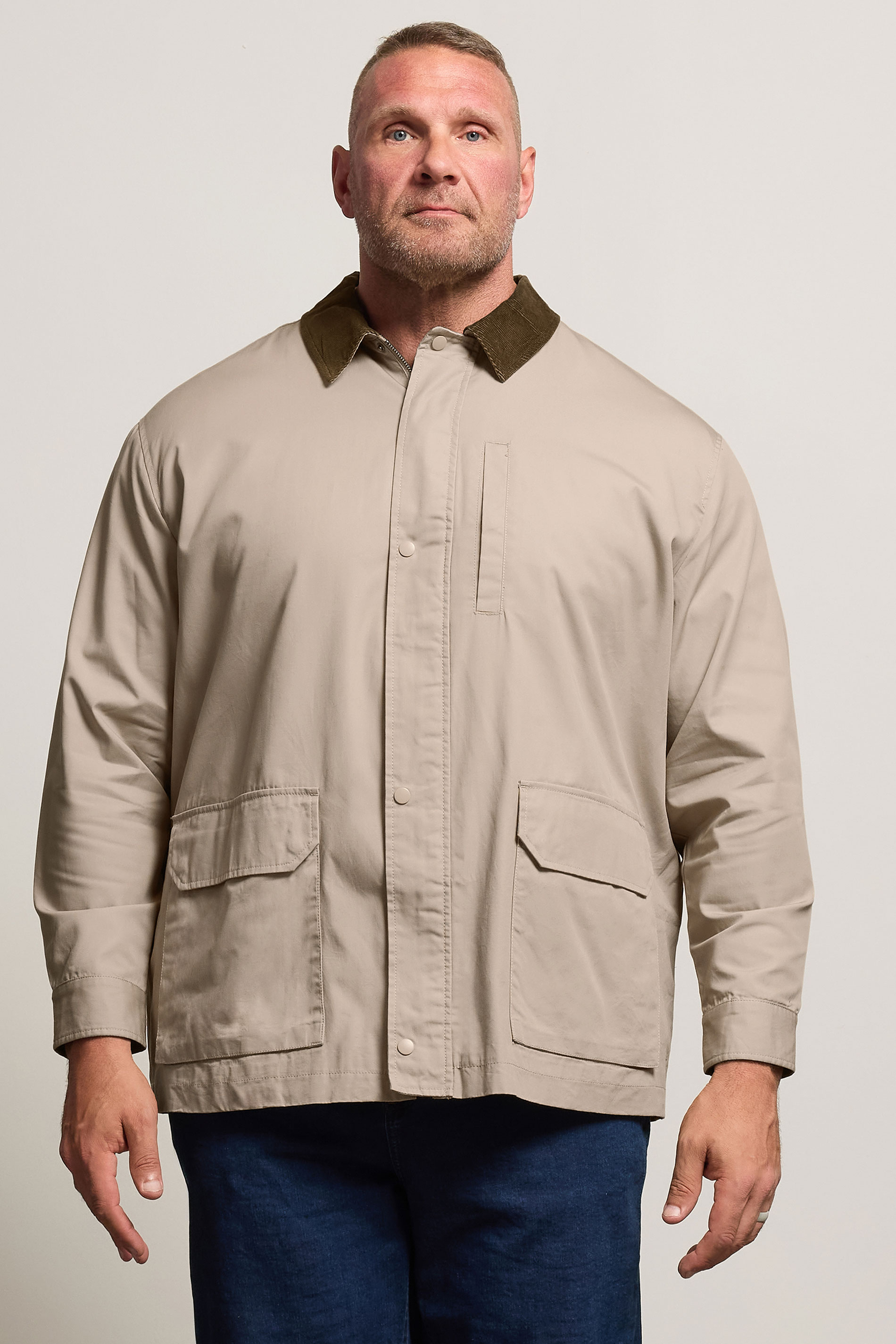 BadRhino Big & Tall Natural Brown Checked Lined Worker Jacket | BadRhino 4