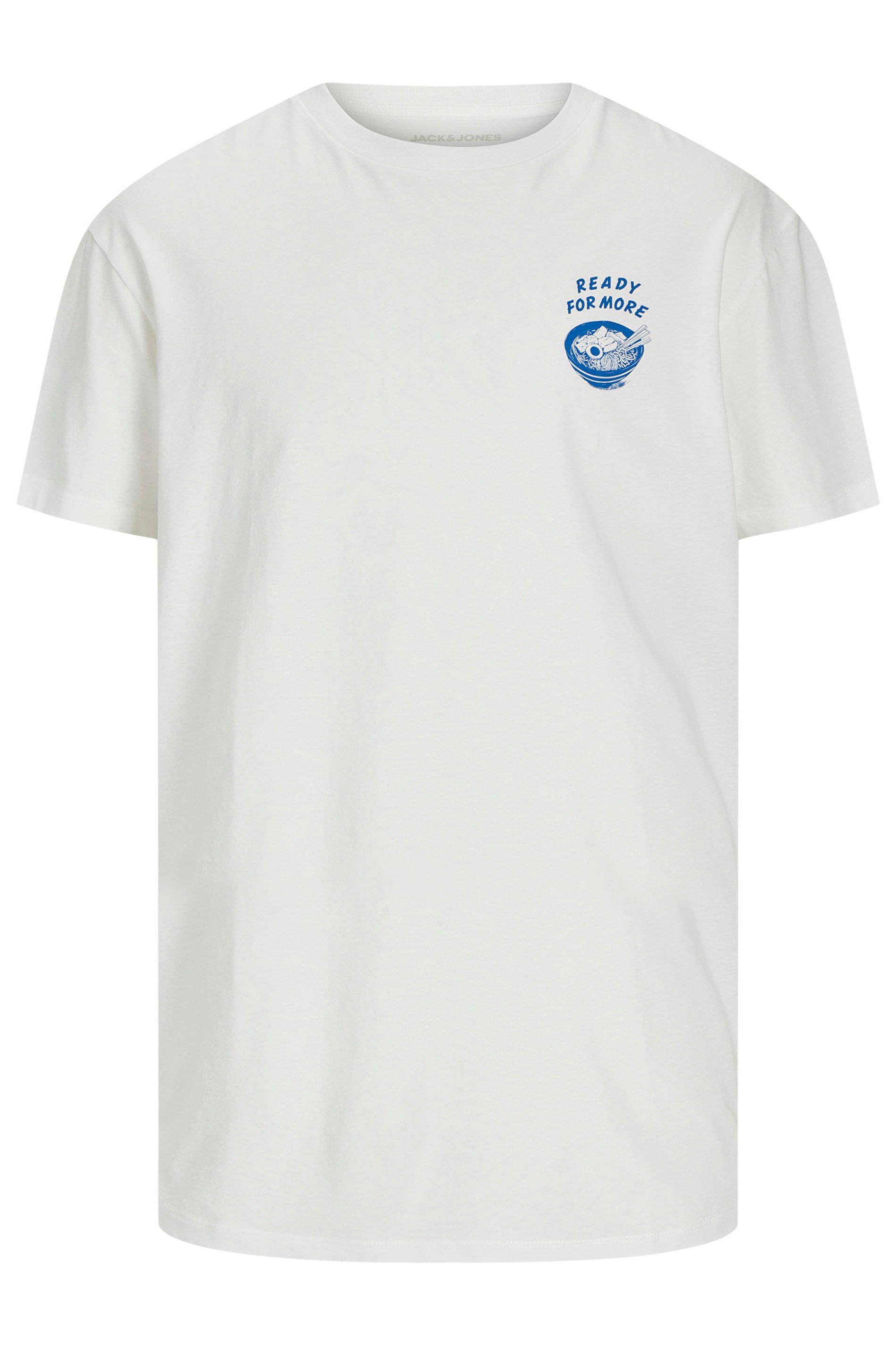 JACK & JONES Big & Tall White Graphic T-Shirt | BadRhino 3