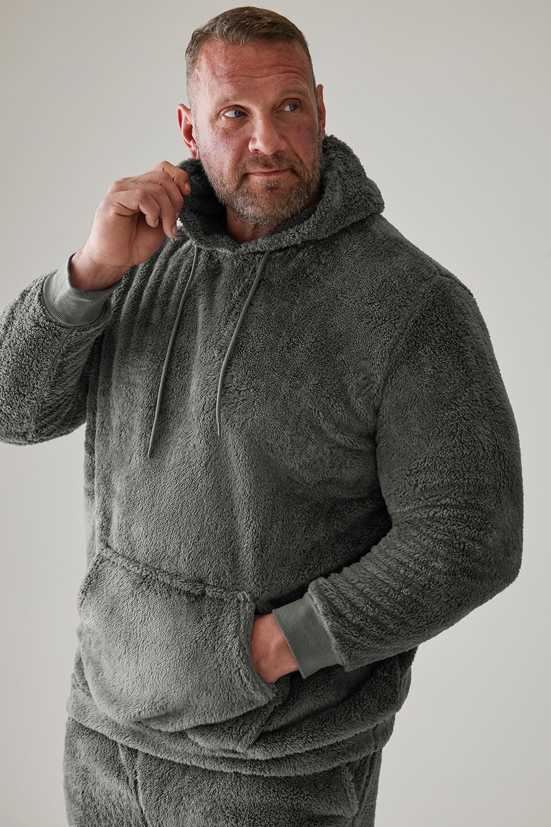 BadRhino Big & Tall Charcoal Grey Super Soft Borg Lounge Set | BadRhino 2