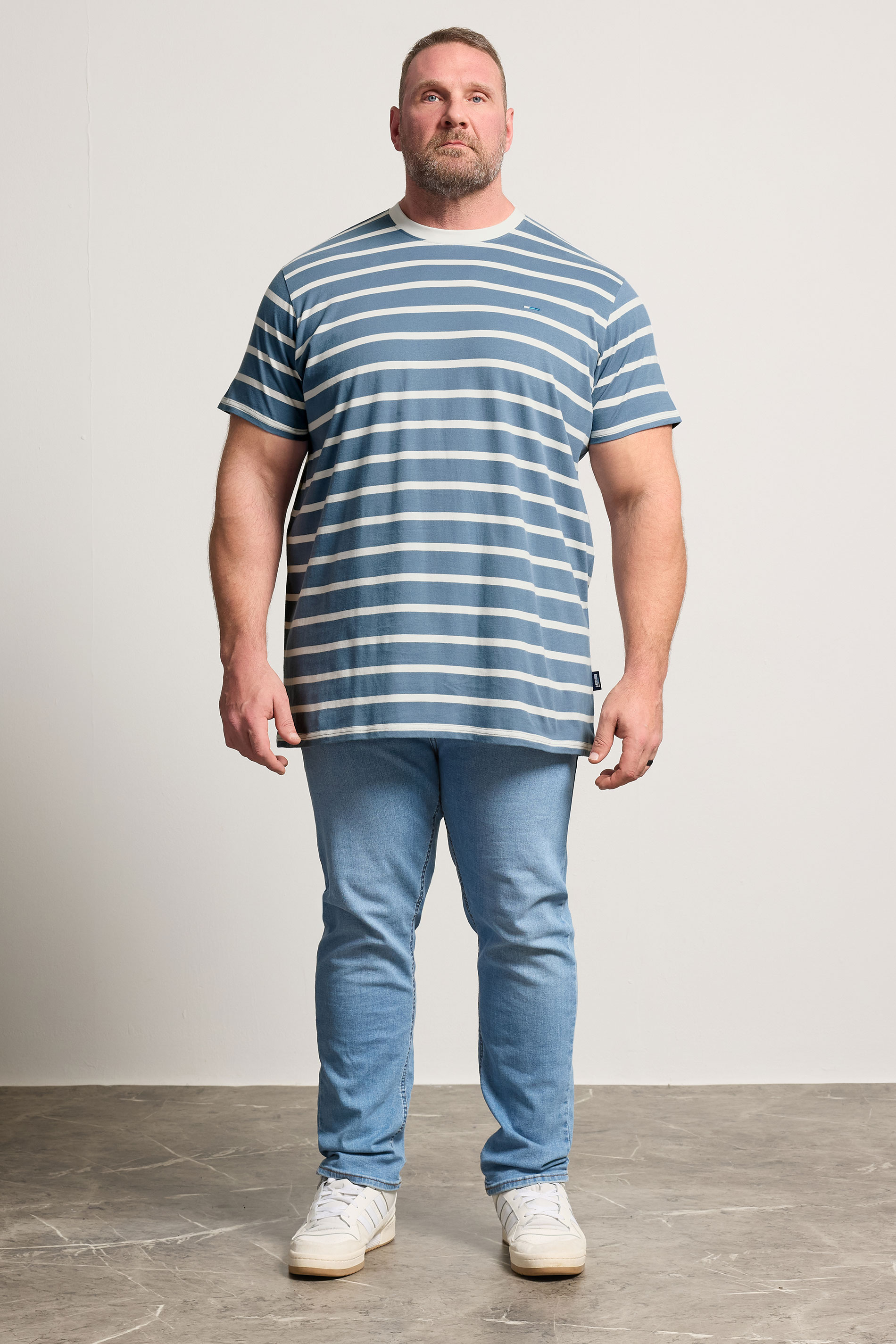 BadRhino Big & Tall Blue Extra Long Stripe T-Shirt | BadRhino 1