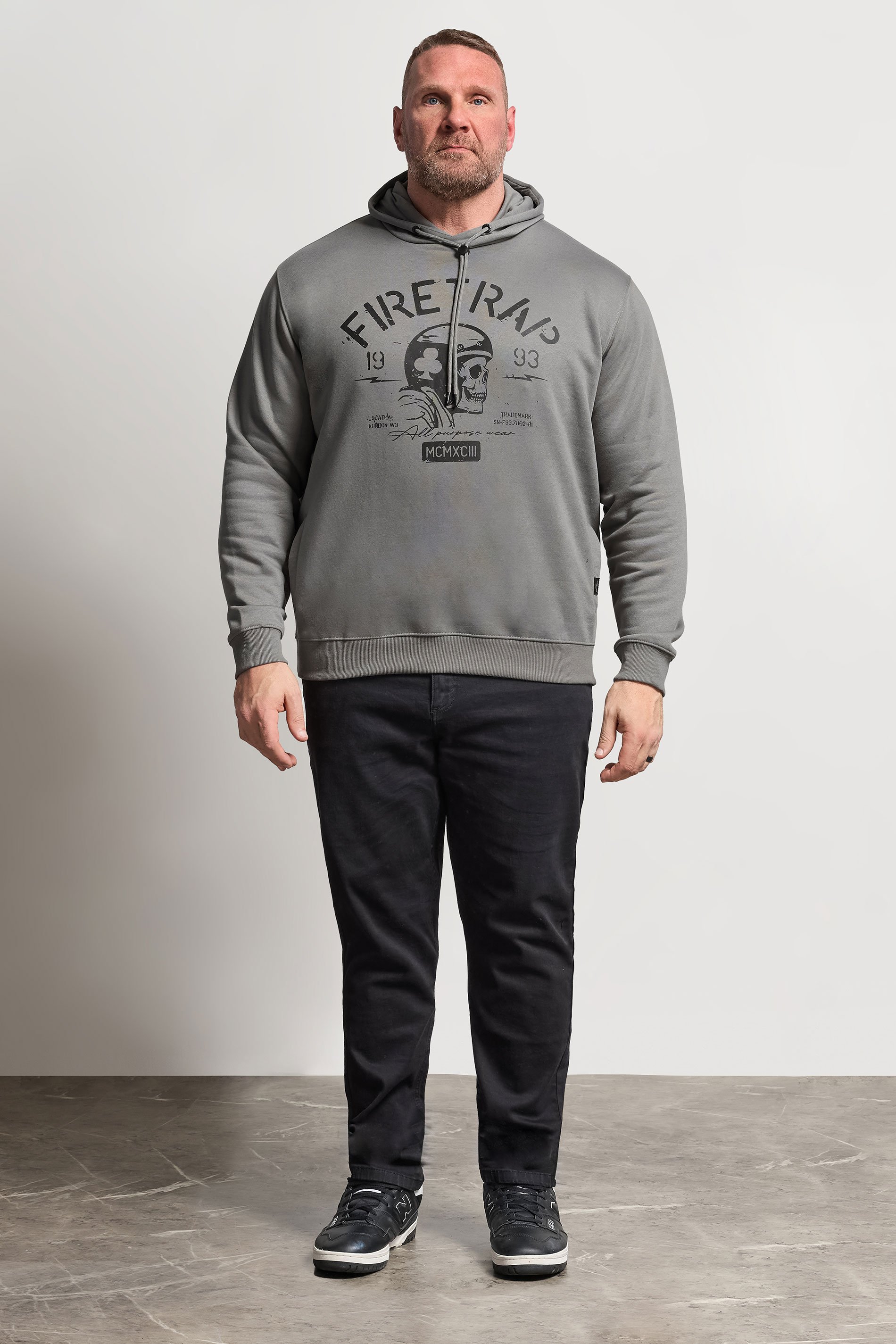 FIRETRAP Big & Tall Grey Hoodie | BadRhino 2