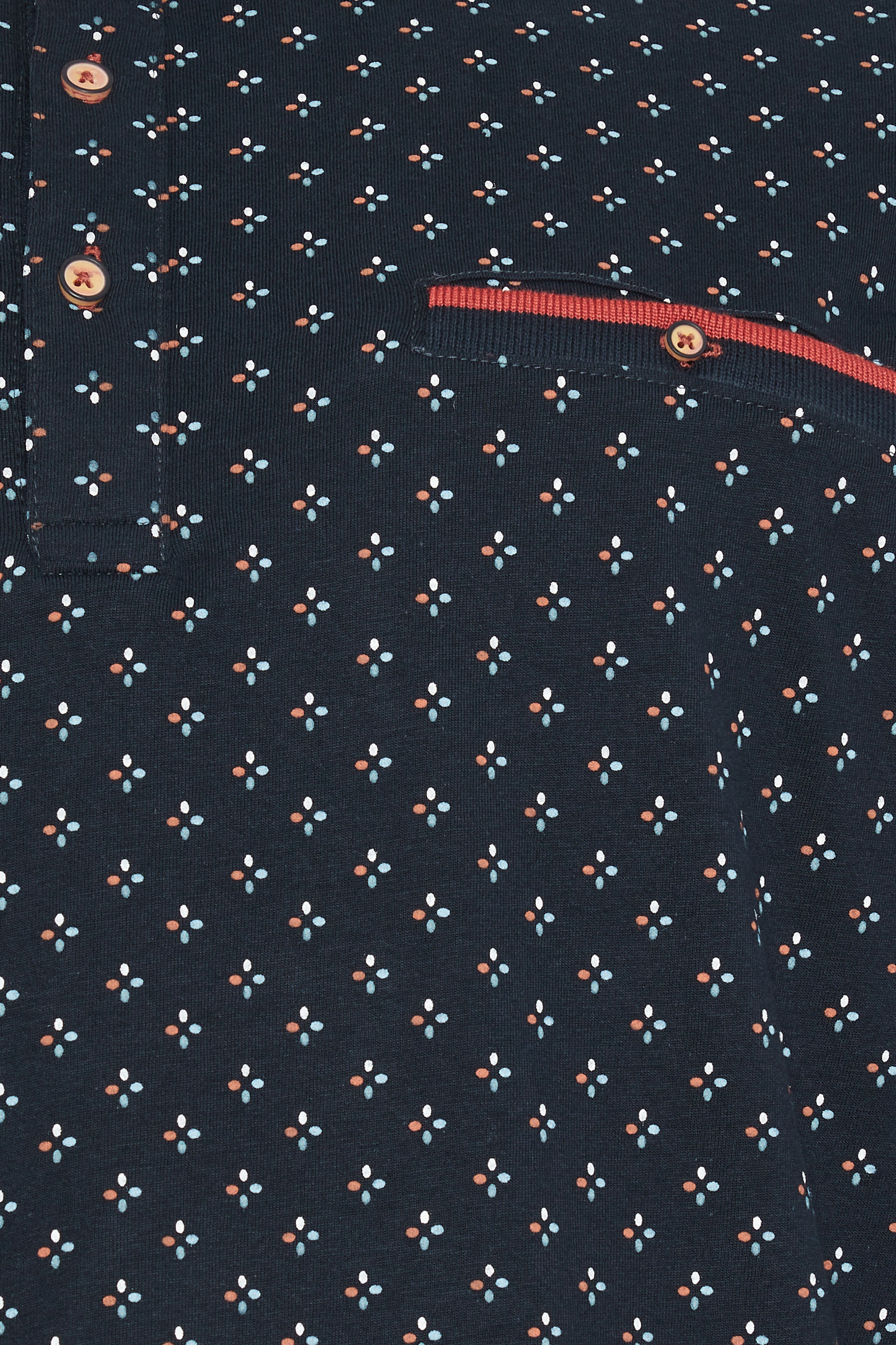 KAM Big & Tall Navy Geometric Print Polo Shirt | BadRhino 2