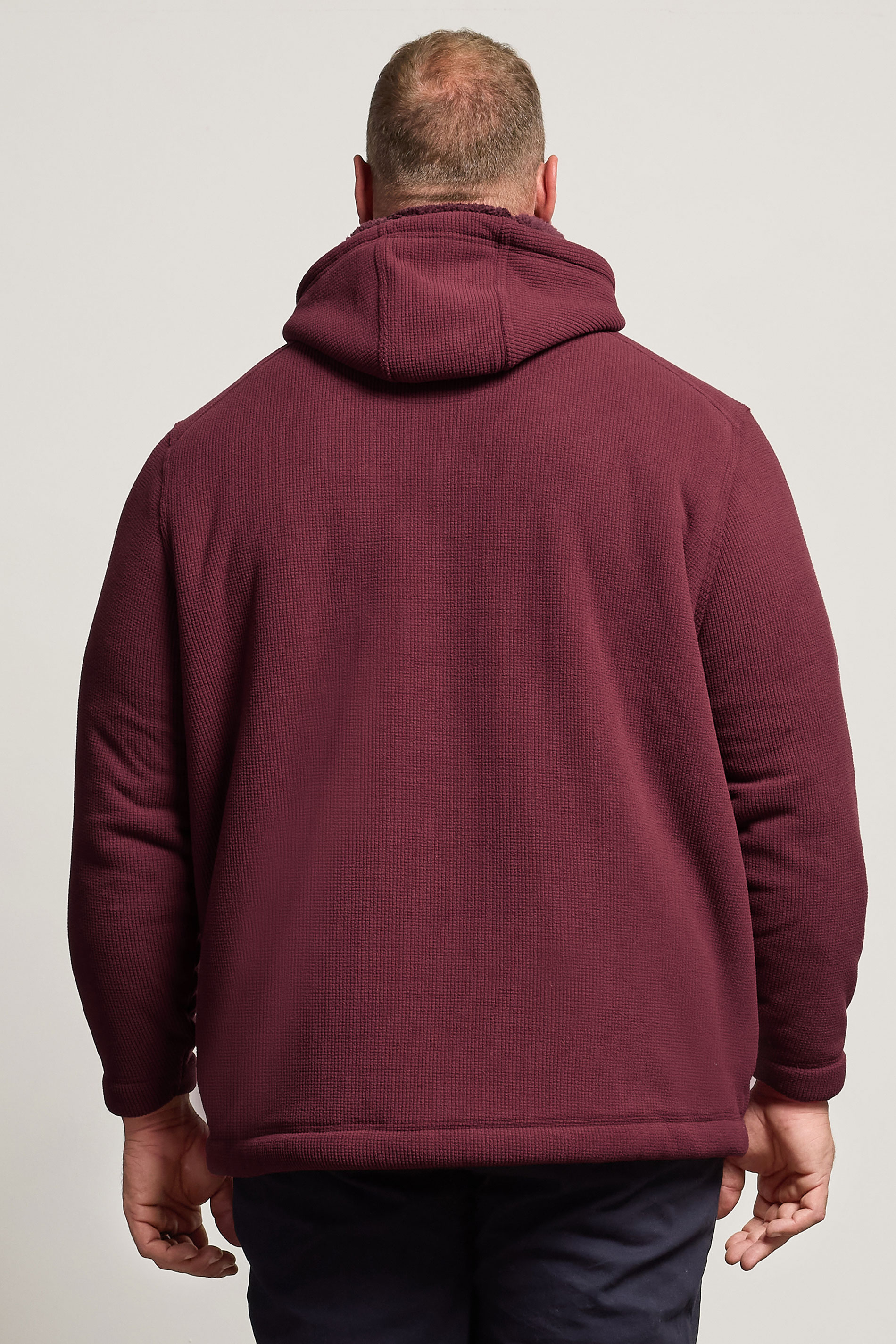 BadRhino Big & Tall Burgundy Borg Lined Fleece | BadRhino 3