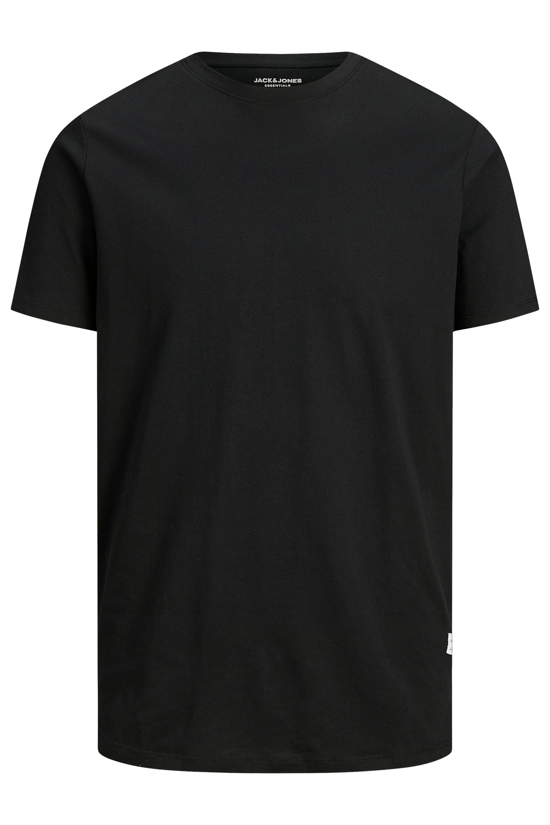 JACK & JONES Big & Tall Black Basic T-Shirt | BadRhino 3