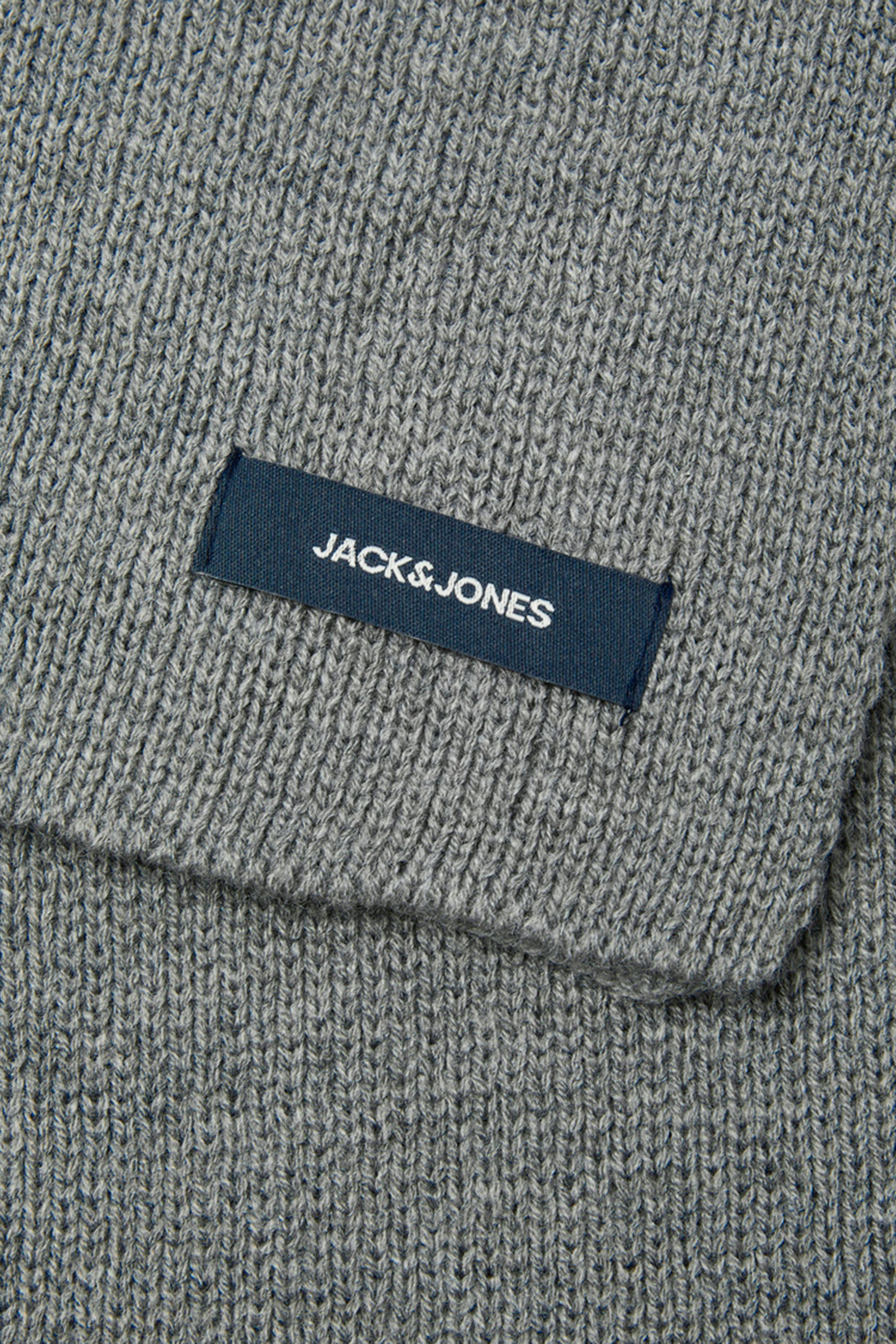 JACK & JONES Grey Melange Knitted Scarf | BadRhino 3