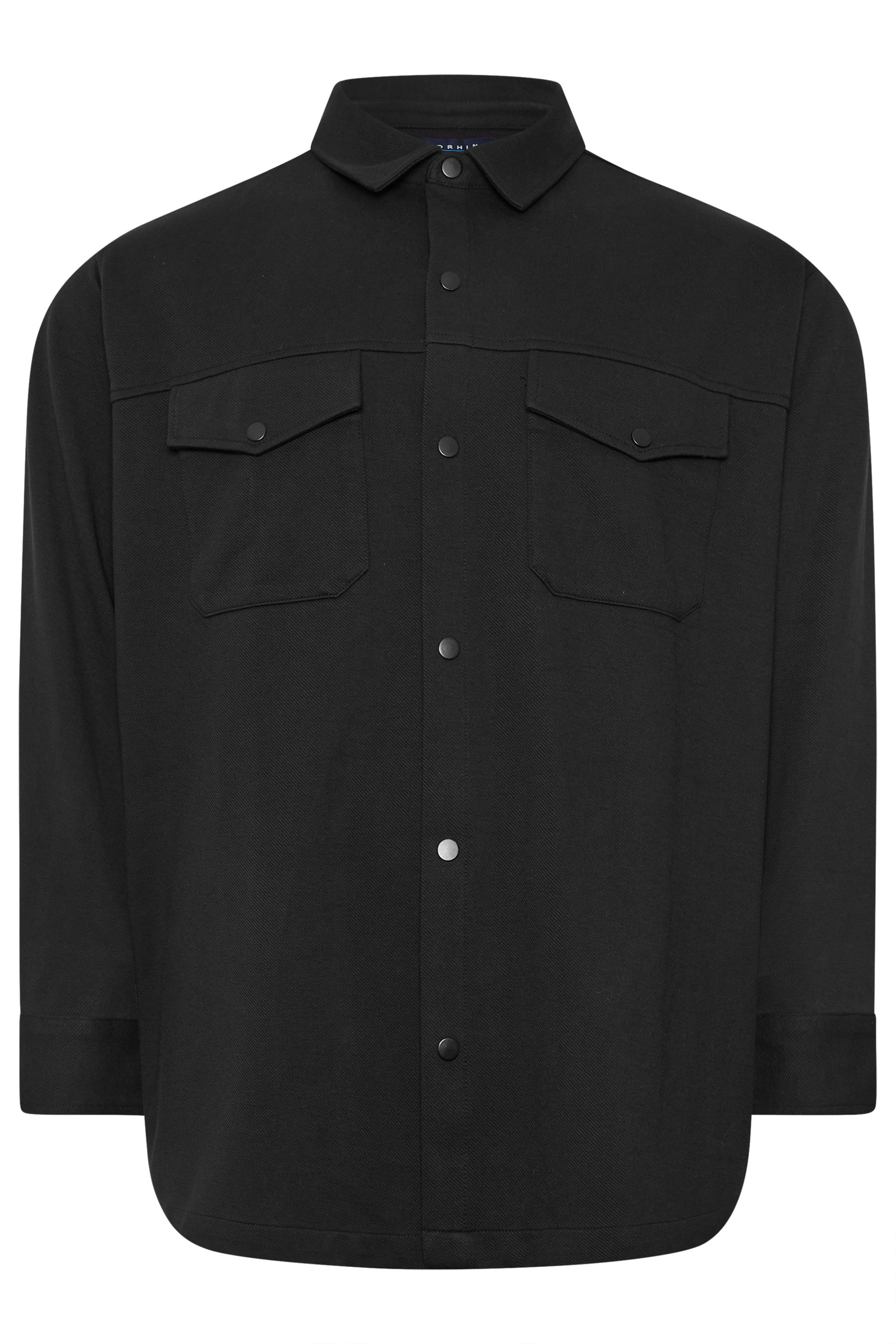 BadRhino Big & Tall Black Textured Jersey Shacket | BadRhino 6