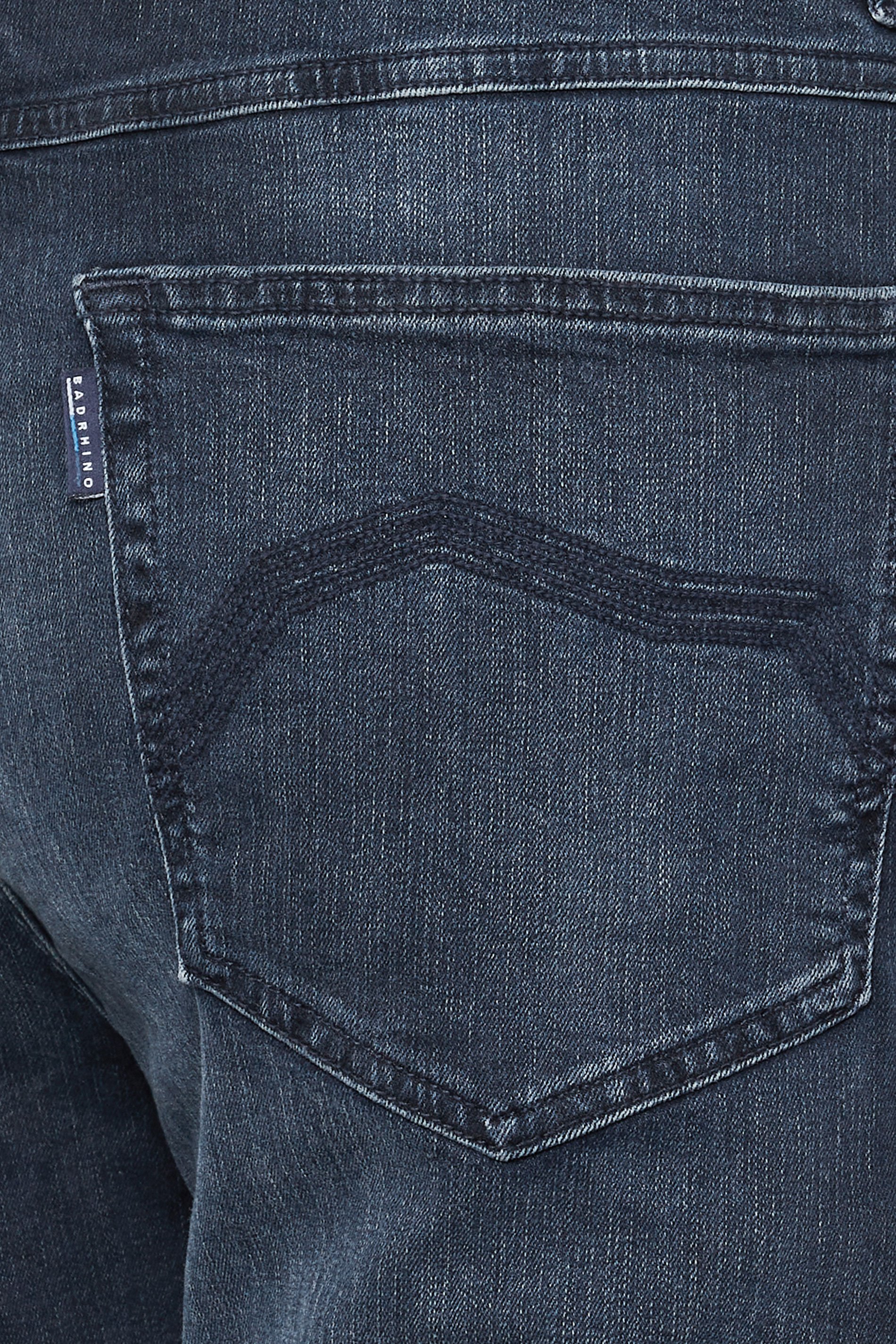 BadRhino Big & Tall Blue Black Washed Straight Leg Stretch Jeans | BadRhino 6