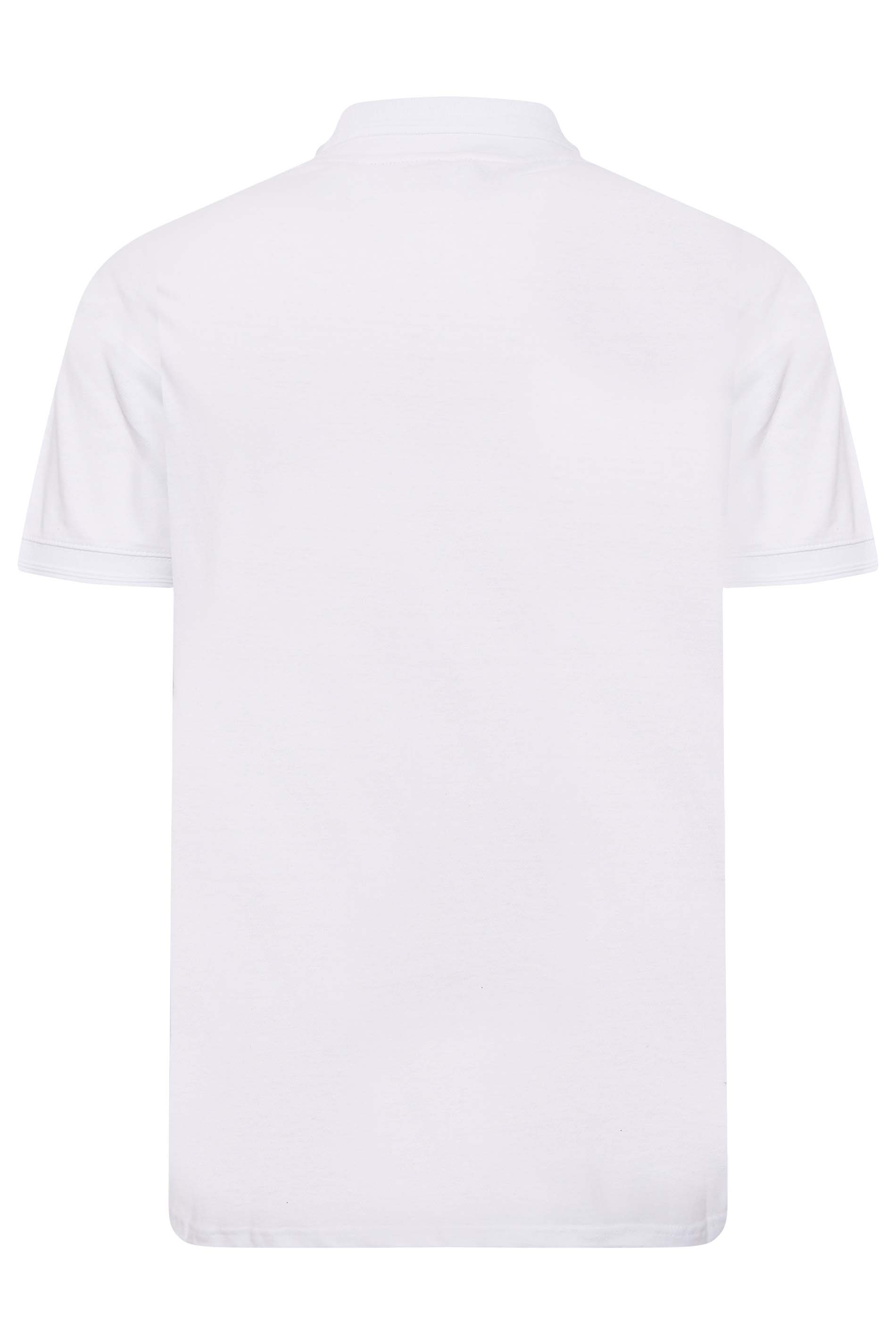 D555 Big & Tall White Basic Polo Shirt | BadRhino 4