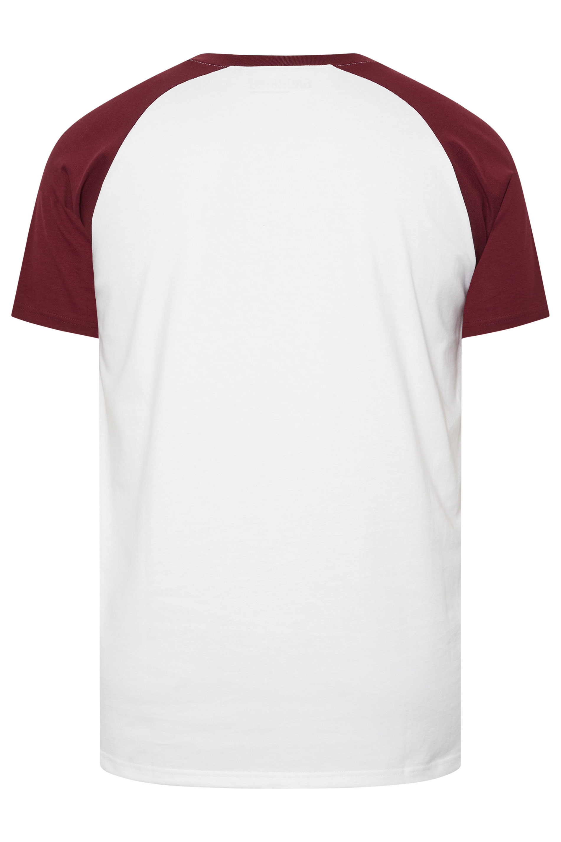 BadRhino Big & Tall Red & White Extra Long Raglan Football T-Shirt | BadRhino 2