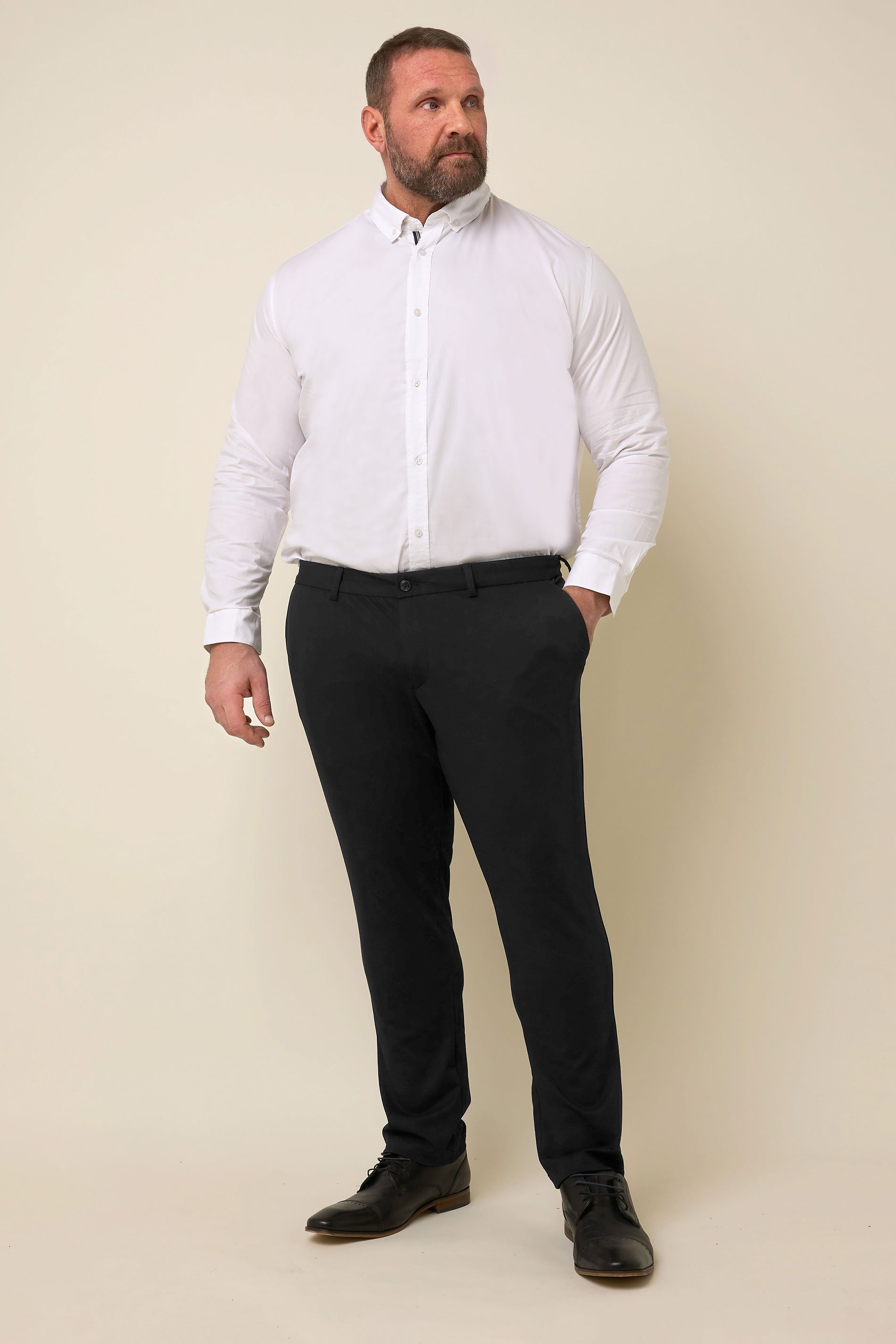 JACK & JONES Big & Tall Black Chino Trousers | BadRhino 1