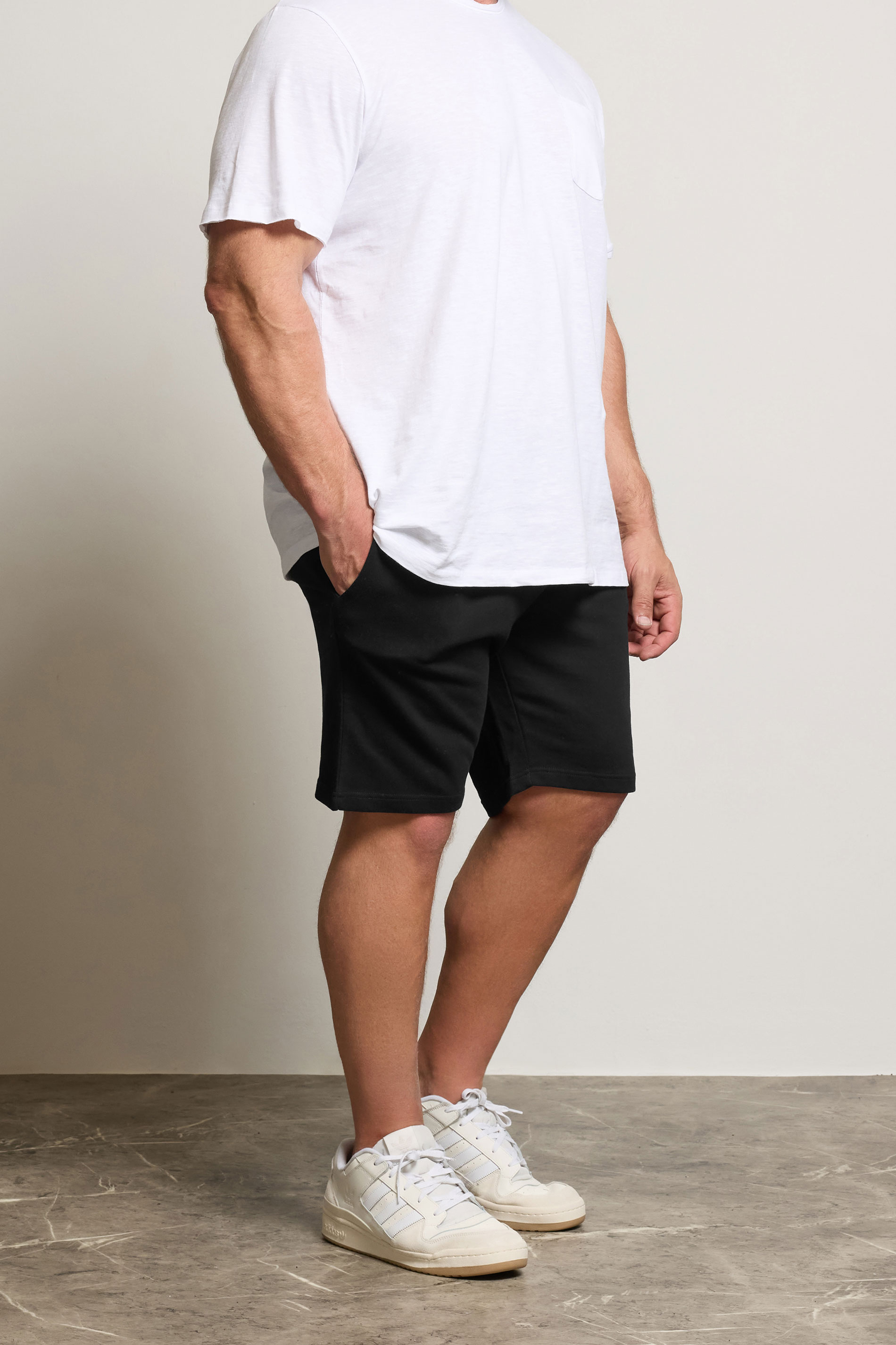 JACK & JONES Big & Tall Black 'Beau' Jogger Shorts | BadRhino 1
