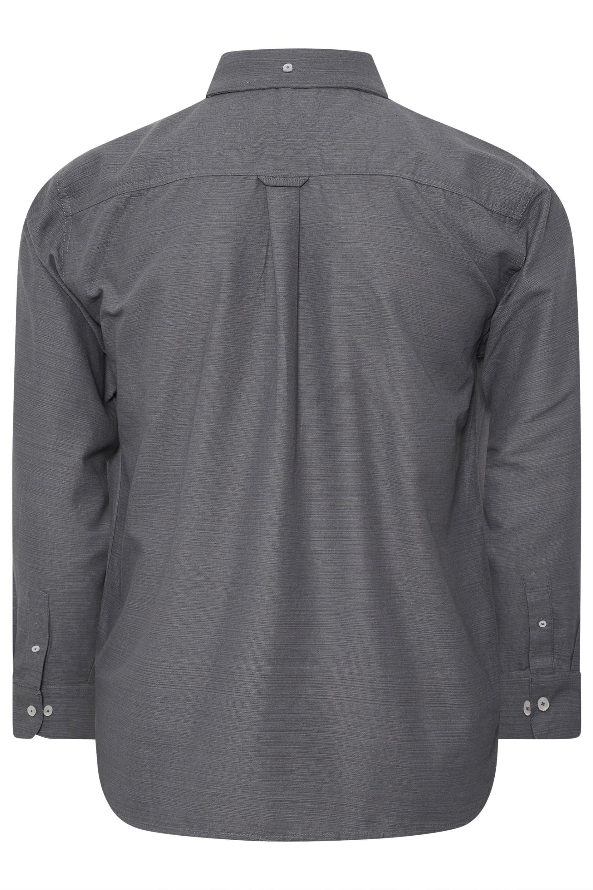 BadRhino Big & Tall Grey Long Sleeve Slub Shirt | BadRhino 7