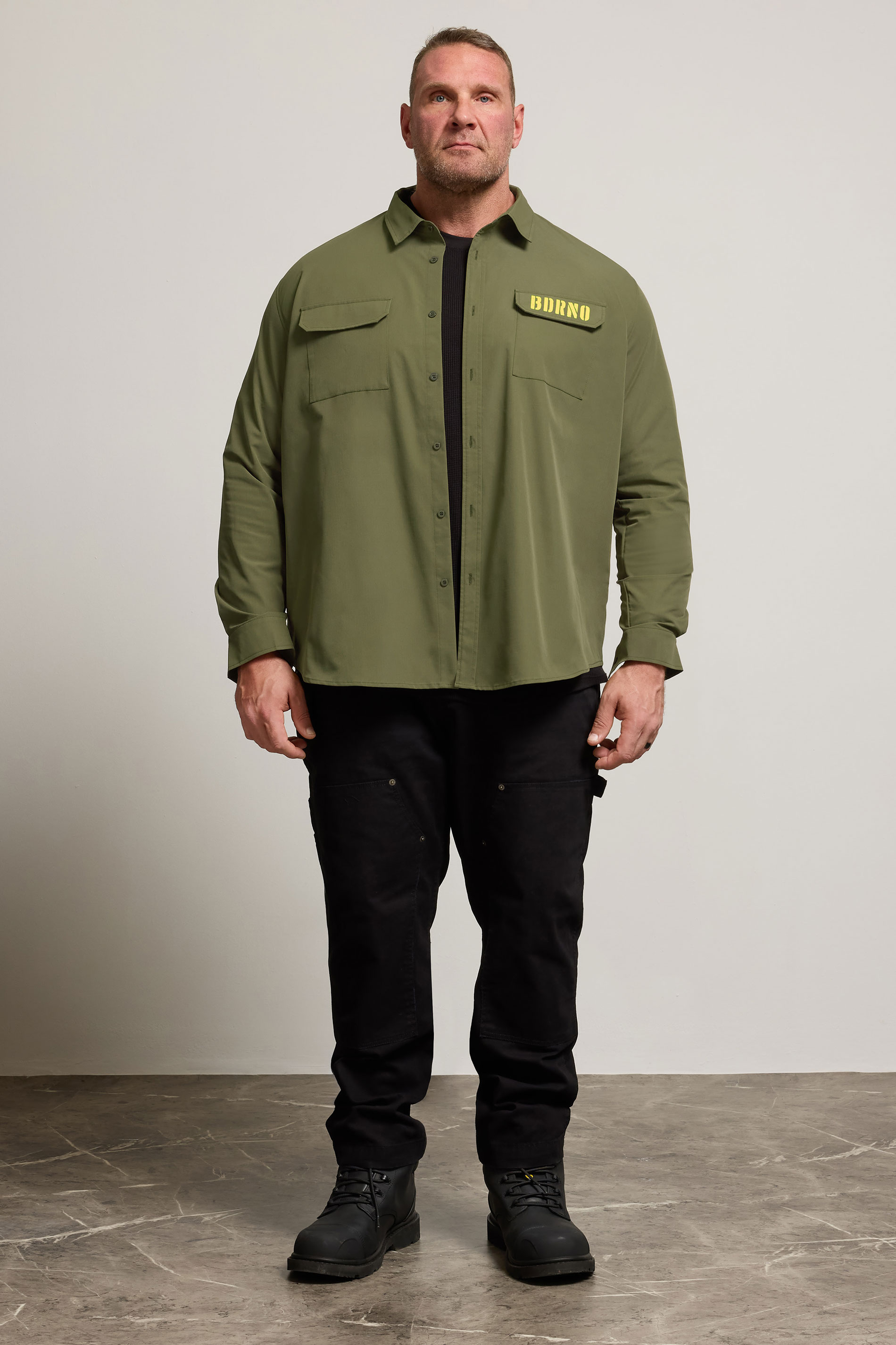 BadRhino Big & Tall Khaki Green Military Ripstop Shirt | BadRhino 2