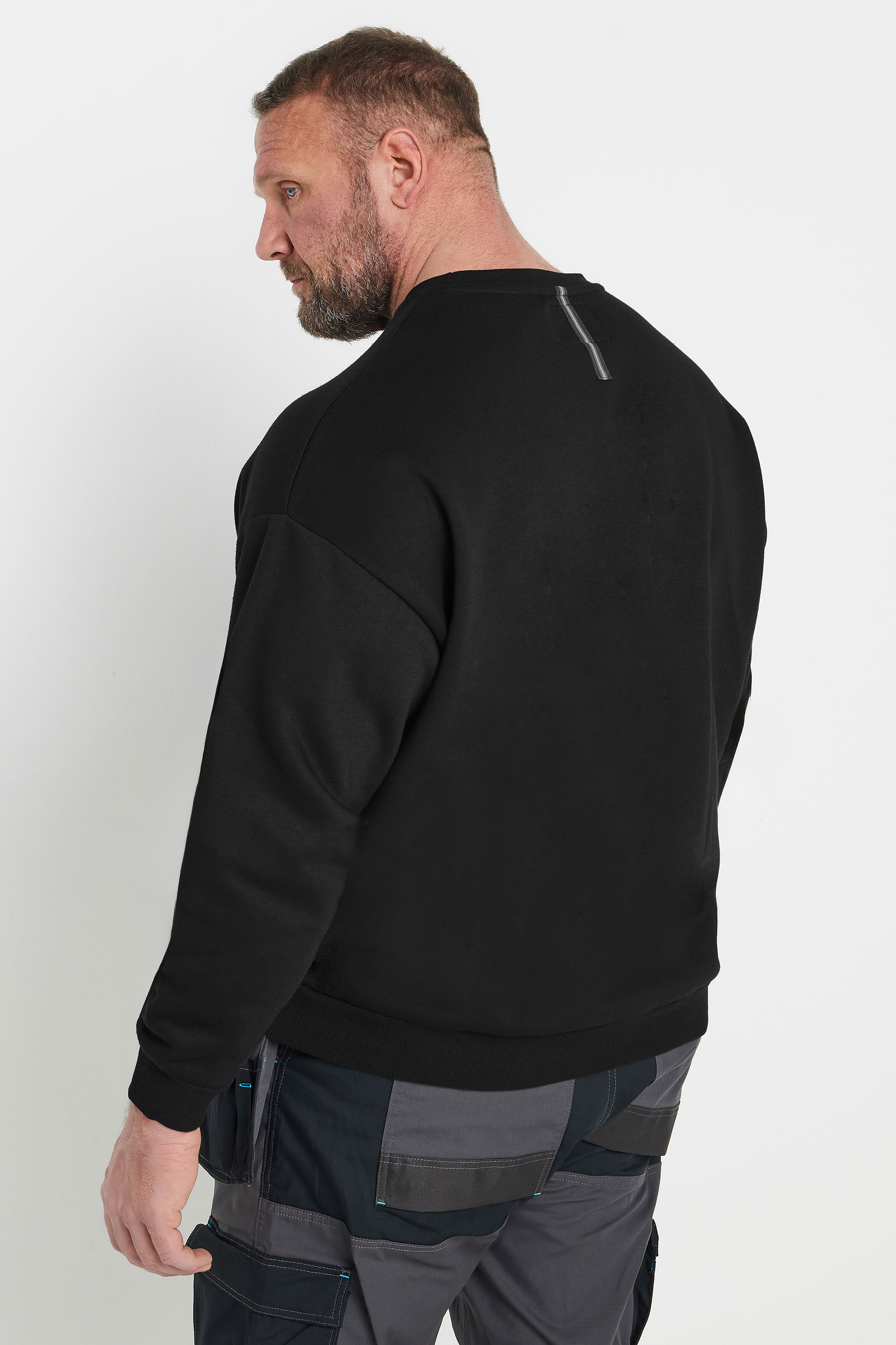 BadRhino Big & Tall Black Workwear Crew Neck Sweatshirt | BadRhino  4