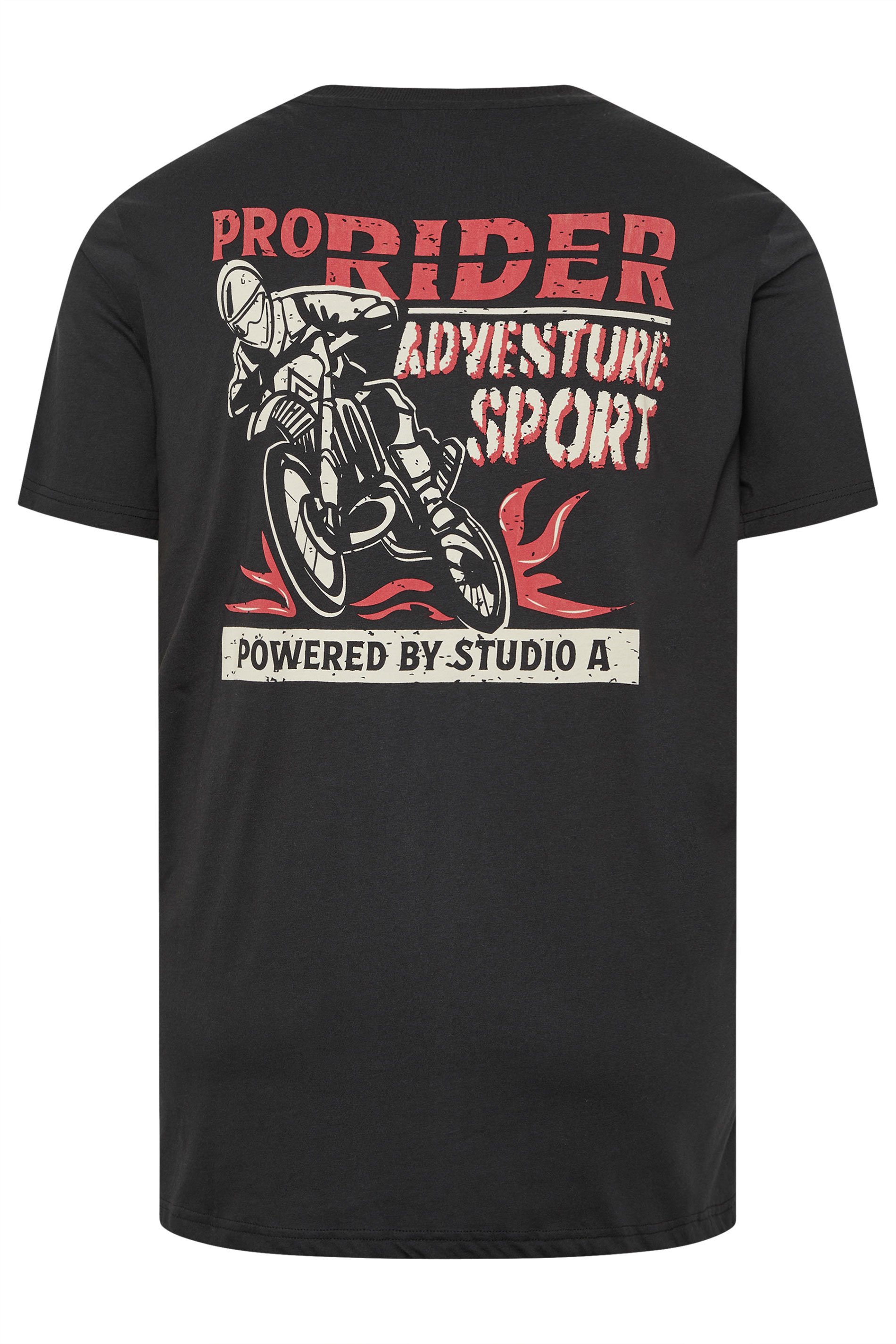 STUDIO A Big & Tall Grey Pro Rider Graphic T-Shirt | BadRhino 2